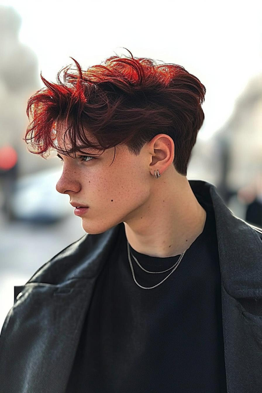 Bold Red Undercut Vibes