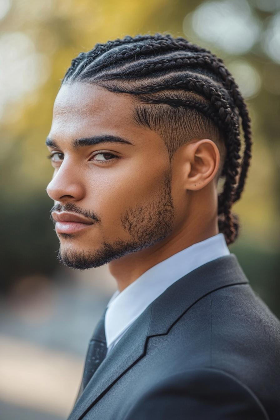 Fresh Cornrows and Fade