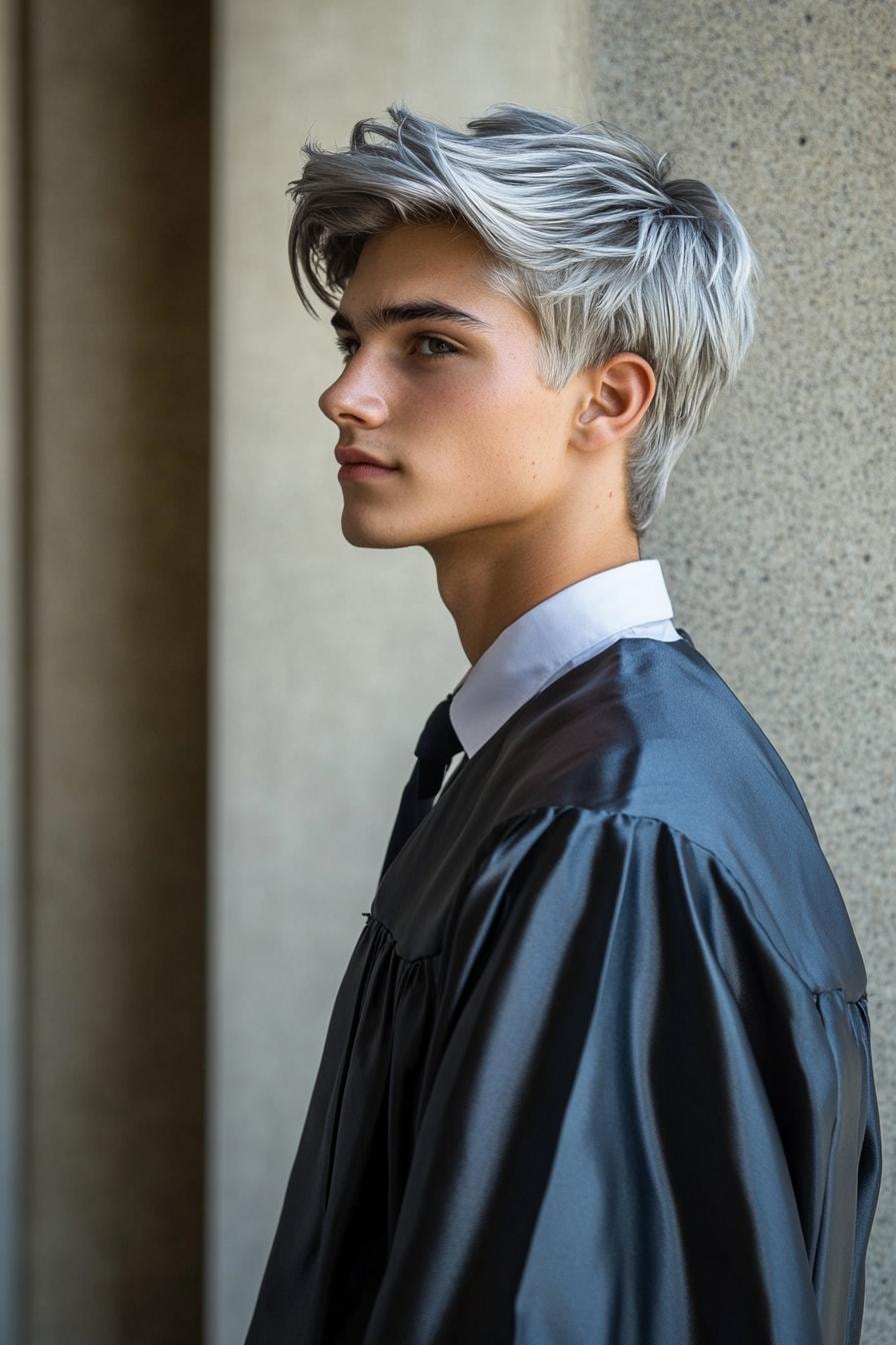 Silver Blonde Side Sweep