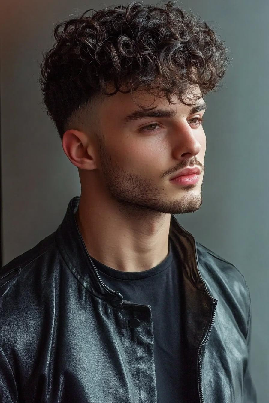 Curly Top High Fade