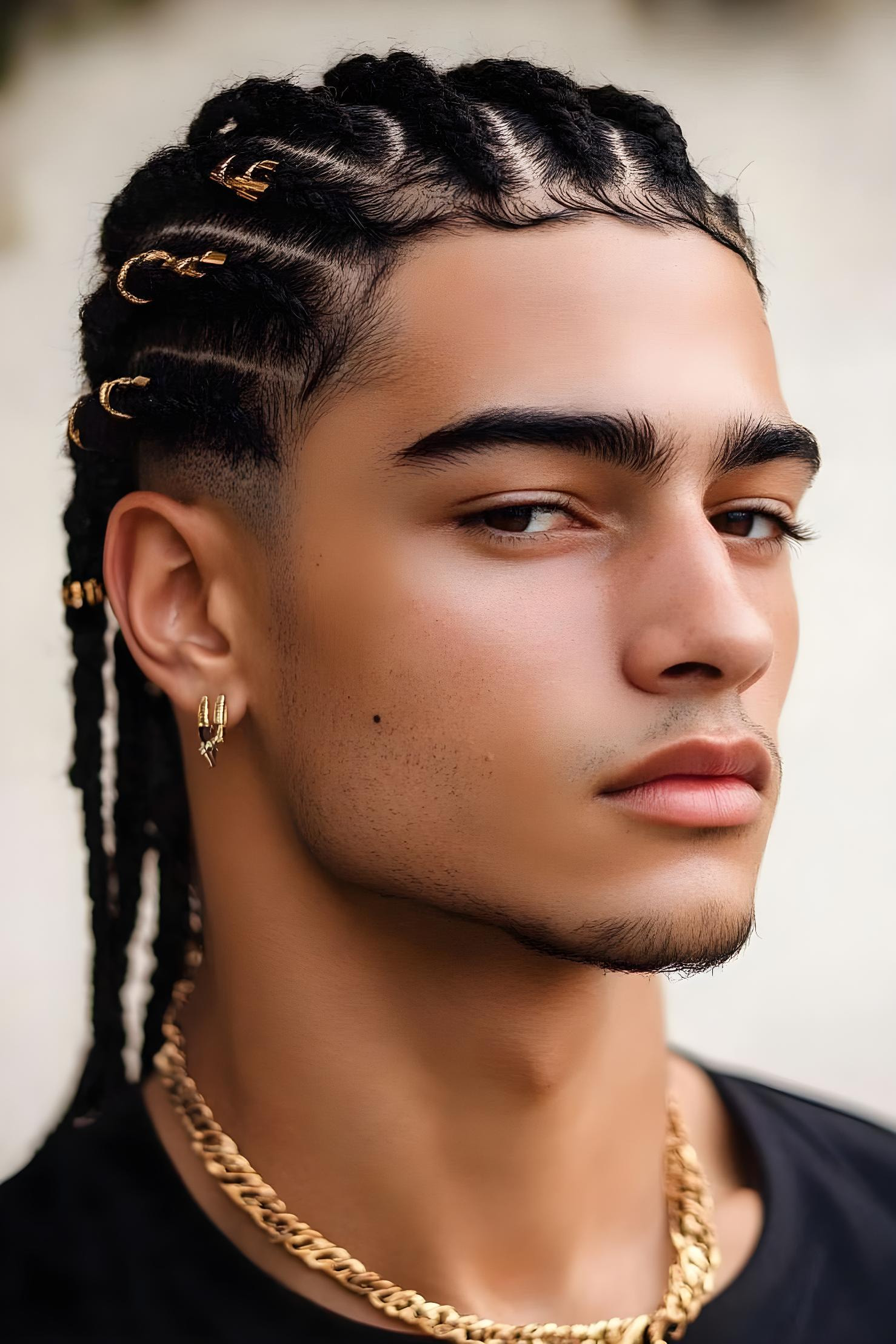 golden cornrow style statement