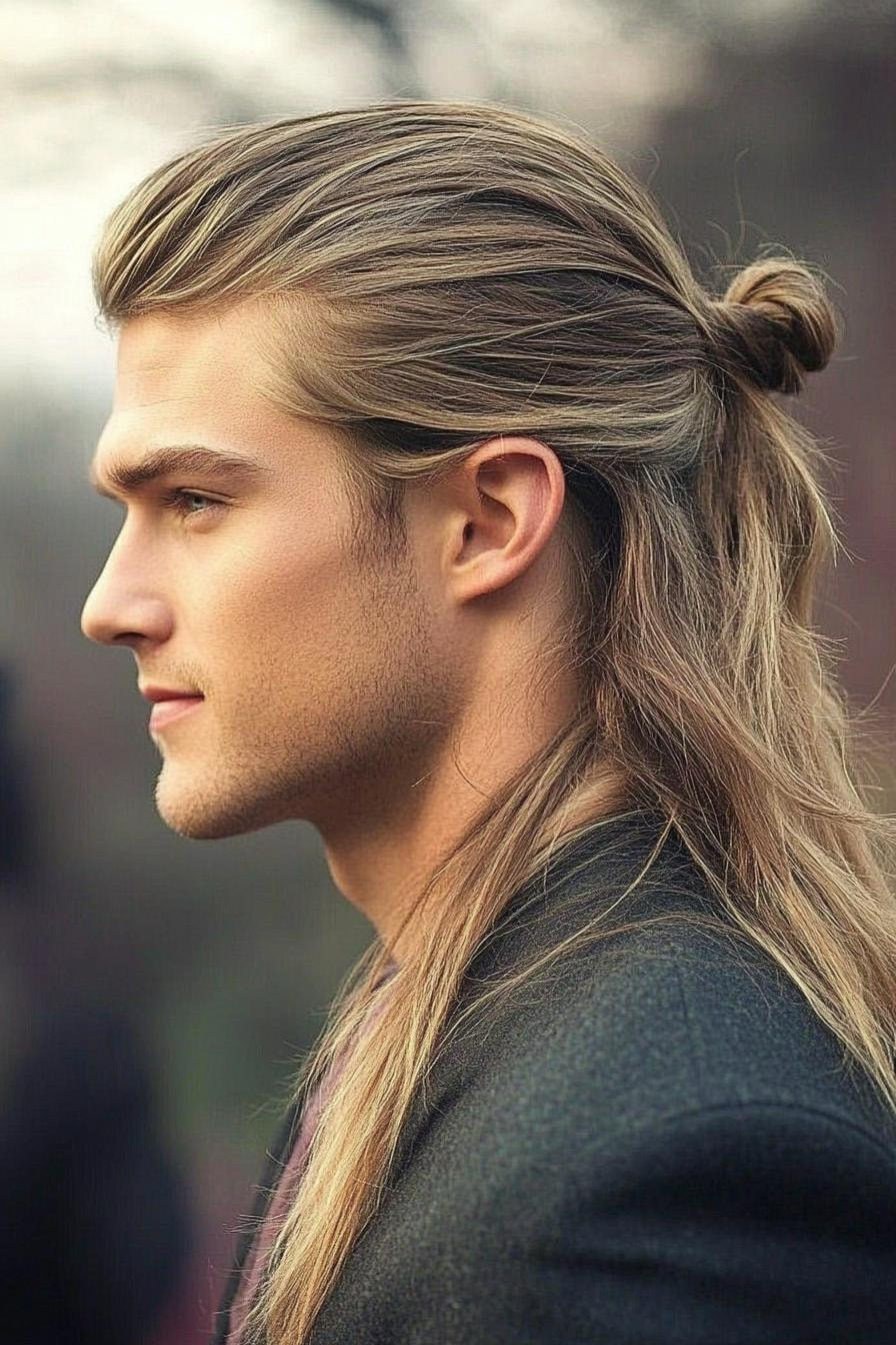 Half-Up Man Bun