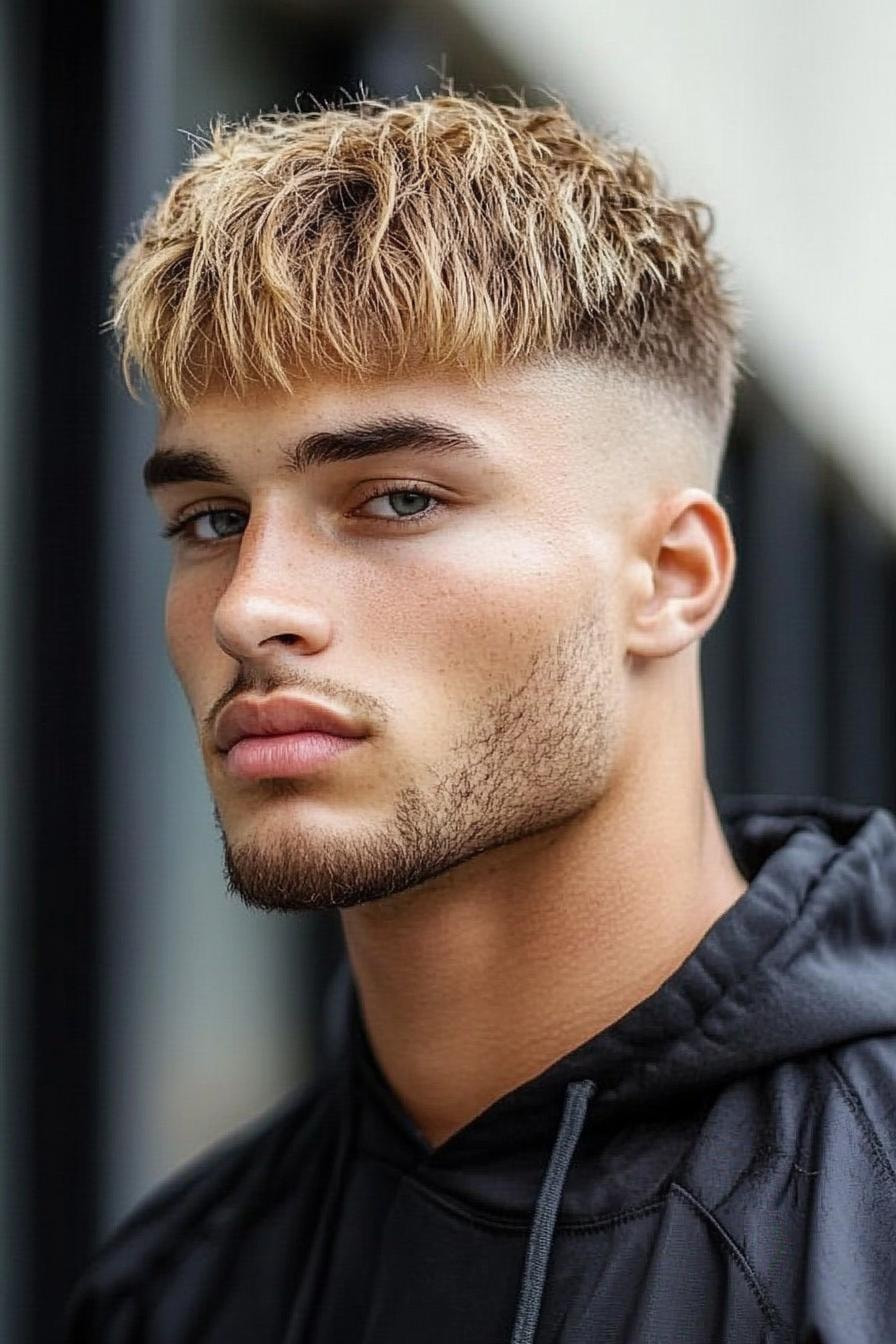 Textured Blonde Fade Style