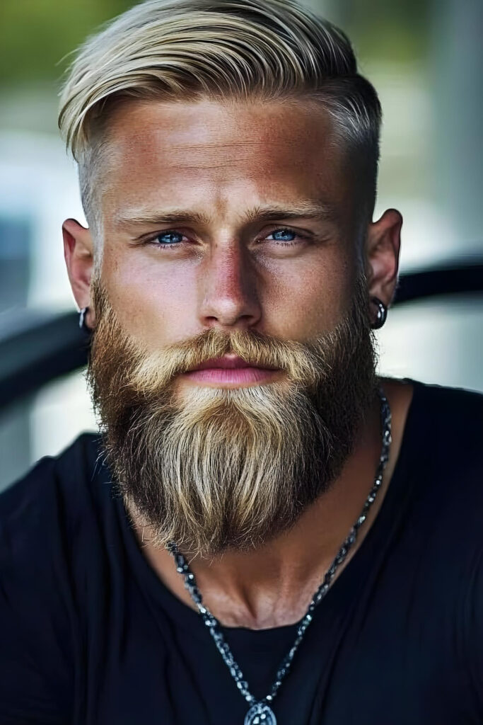 blonde undercut beard style