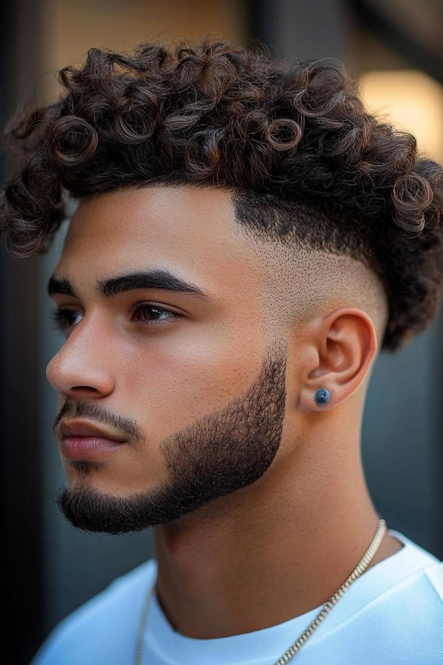 Bold Curls High Fade