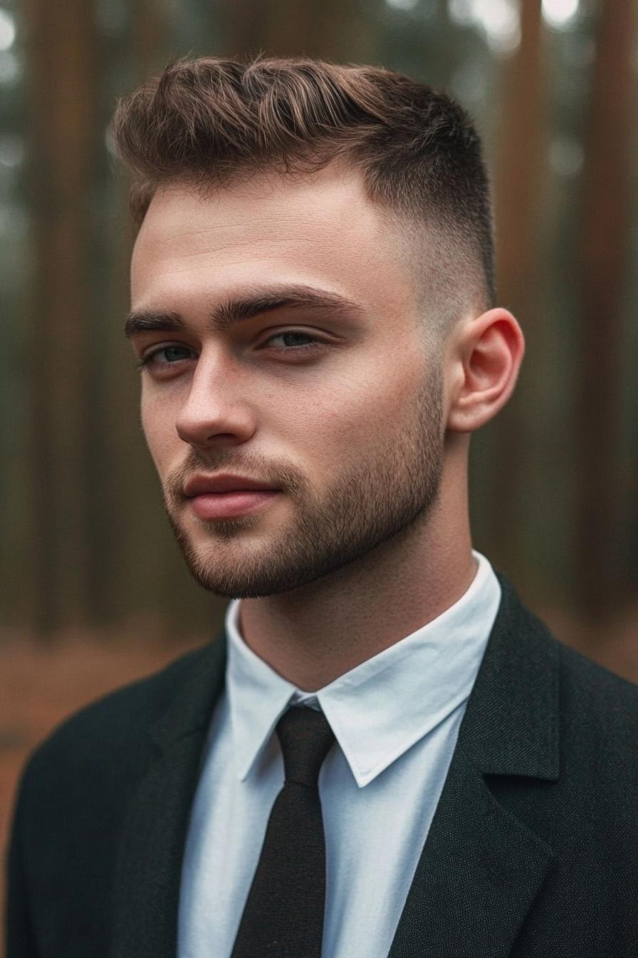 Sharp Fade Styled Quiff