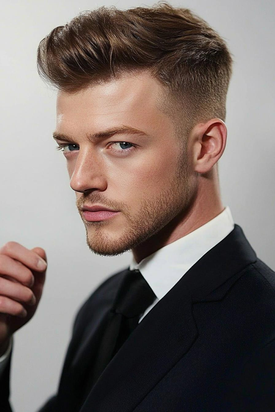 Sharp Pompadour Style Elegance