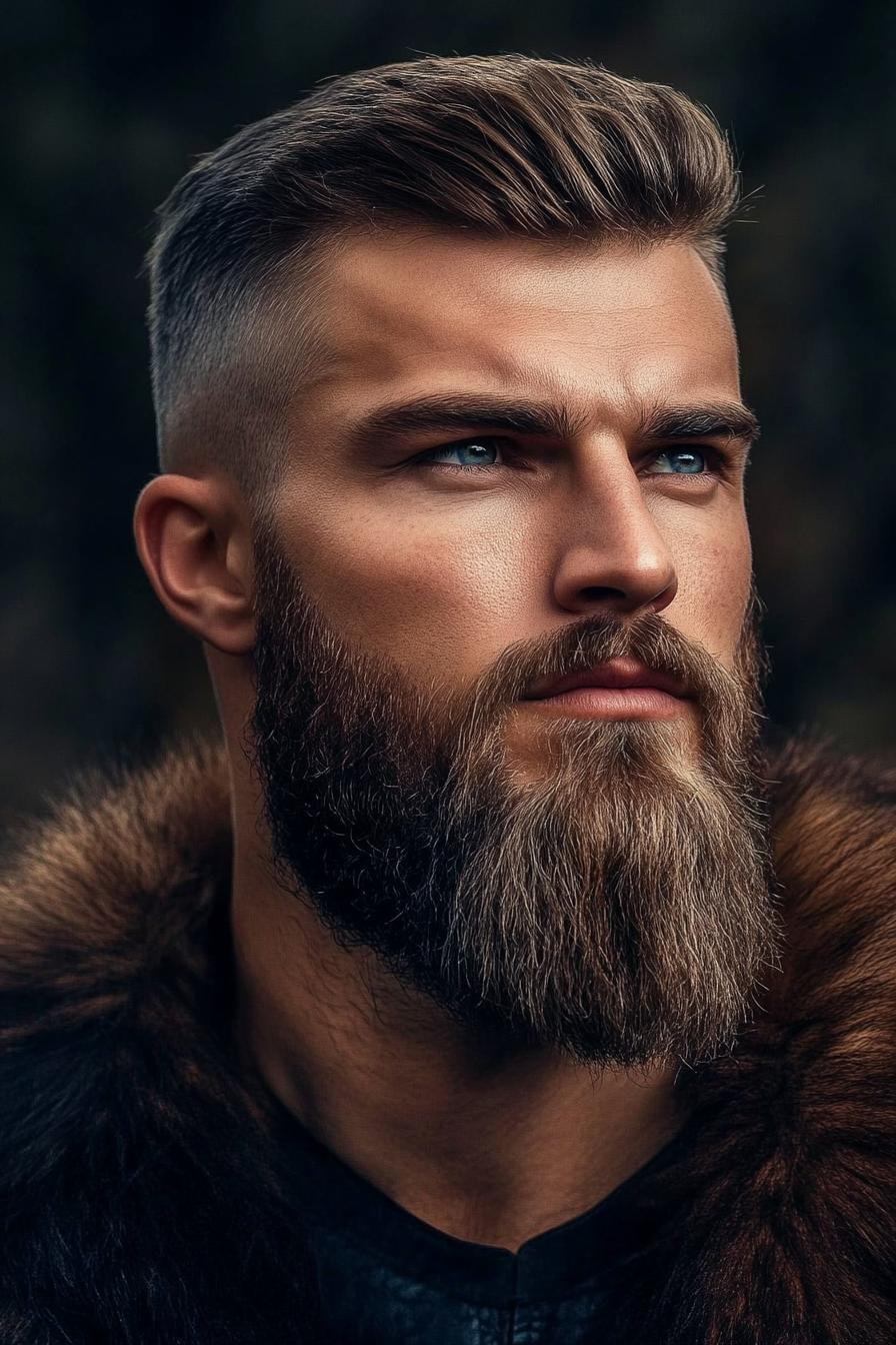 Sharp Undercut Beard Style