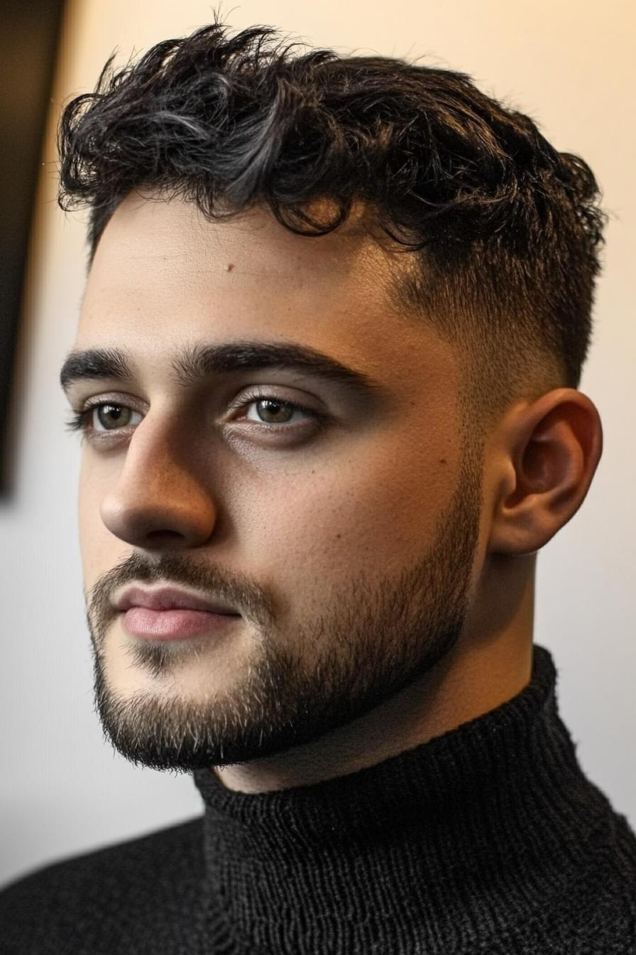 Textured Curls and Sharp Beard