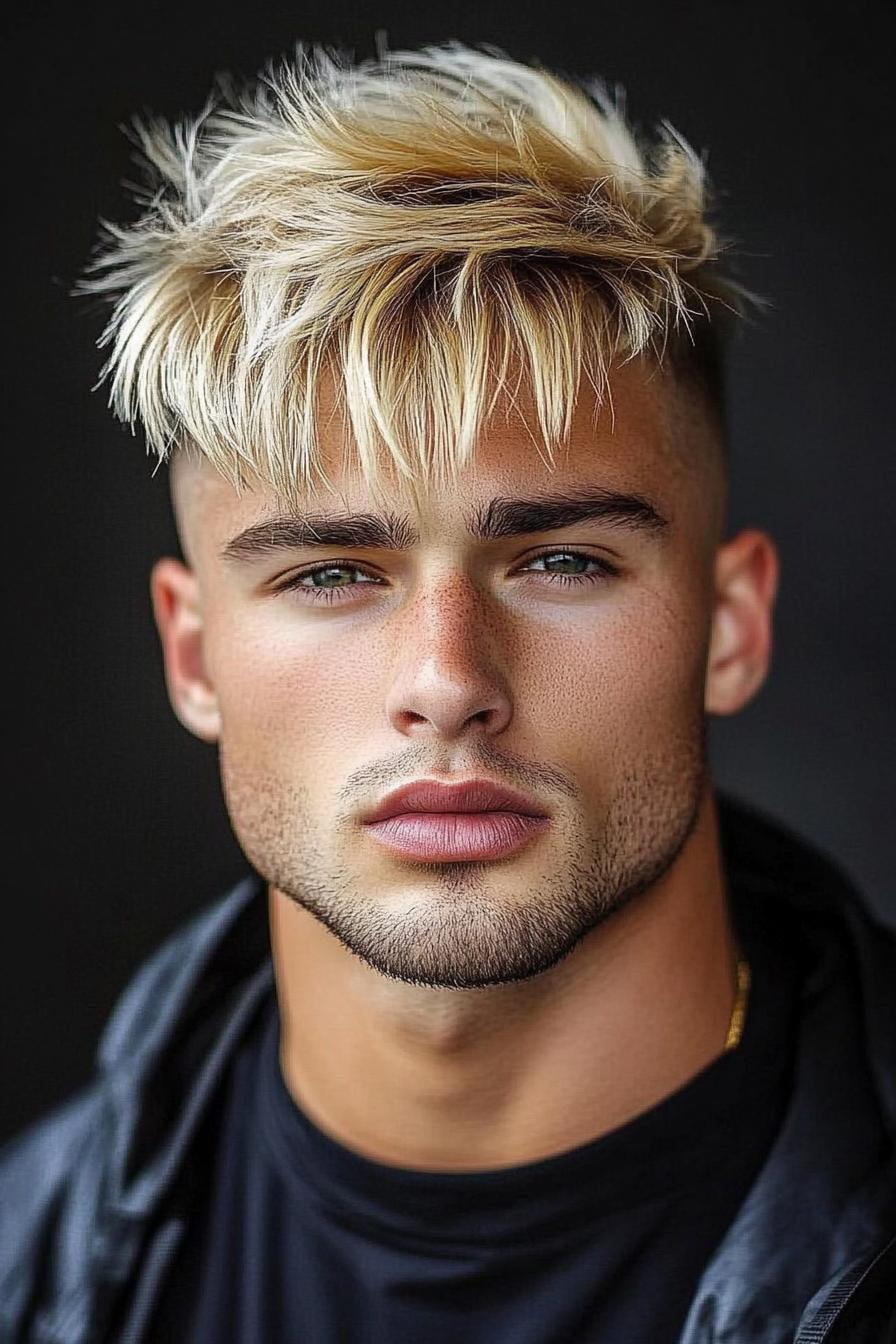 Blonde Fringe Skin Fade