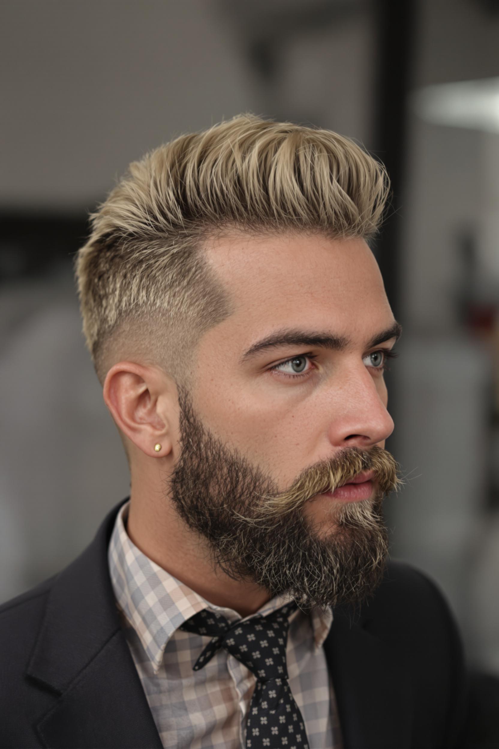 Blonde Quiff Rugged Style