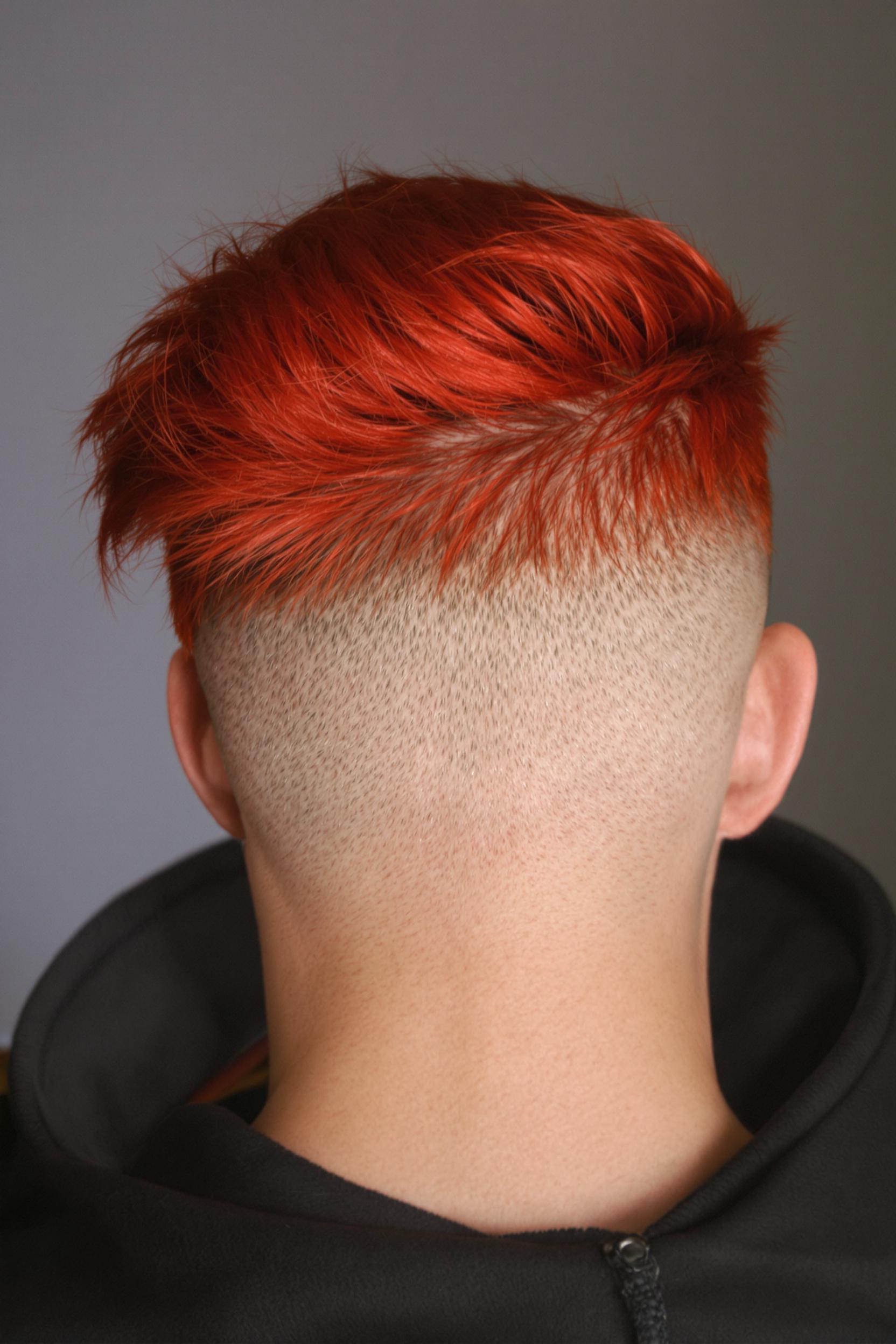 Bold Red Undercut Style