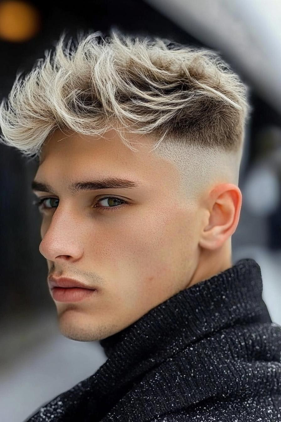 Choppy Blonde Fade Style