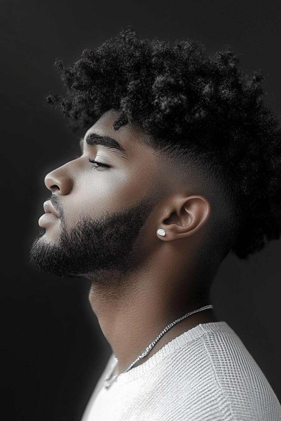 Curls Meet Sharp Fade