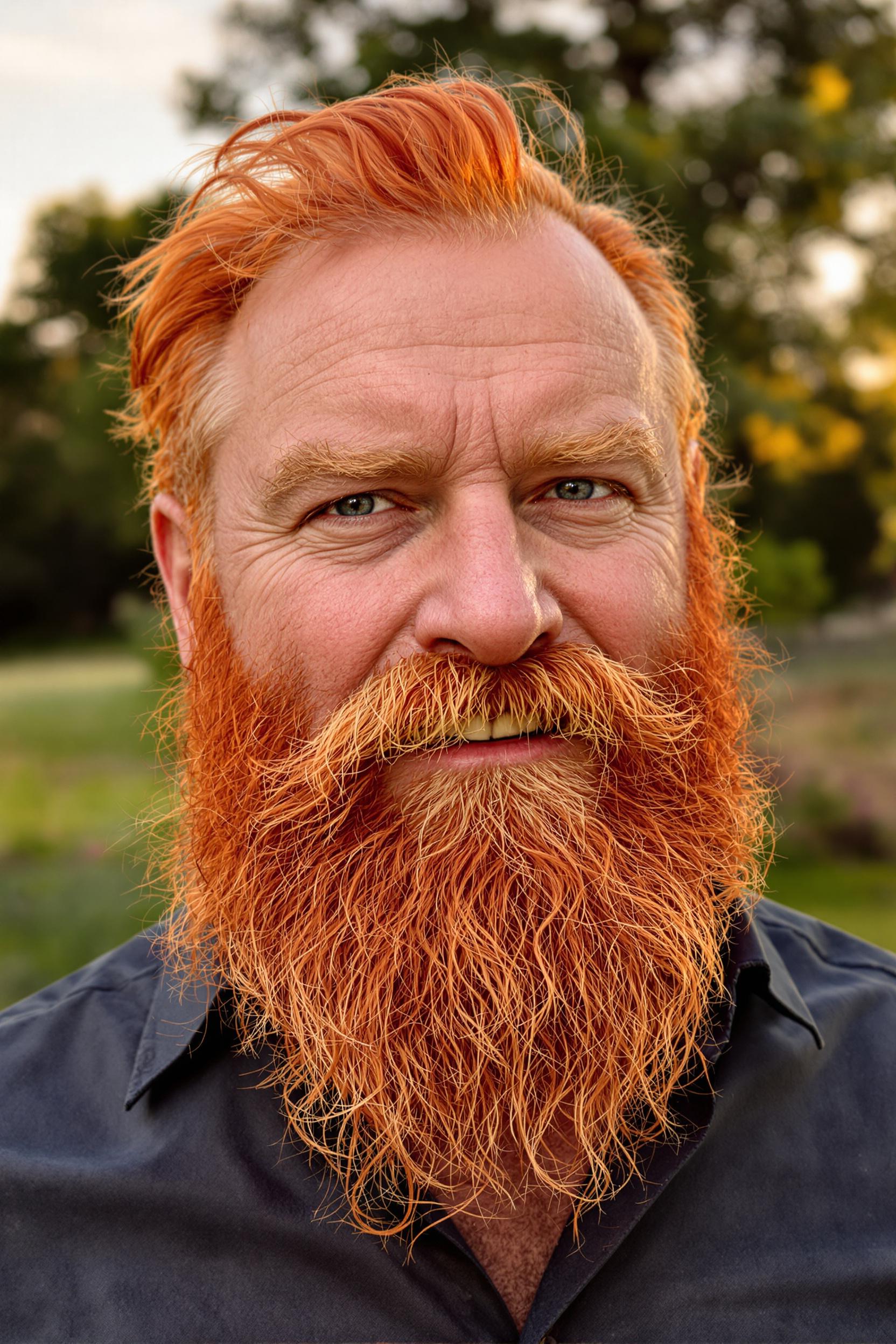 Fiery Hair Serene Gaze