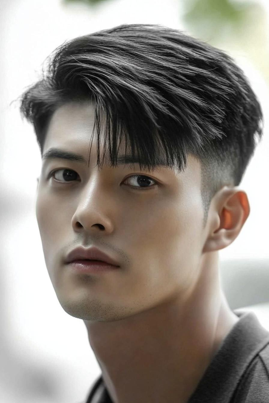 Textured Fade with Modern Bangs