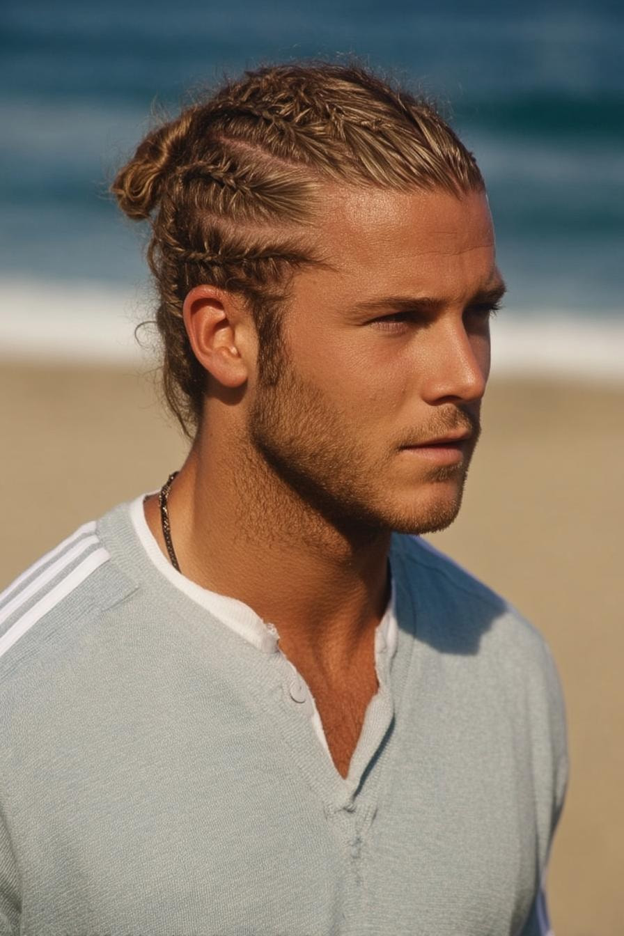 Braided Style Man Bun
