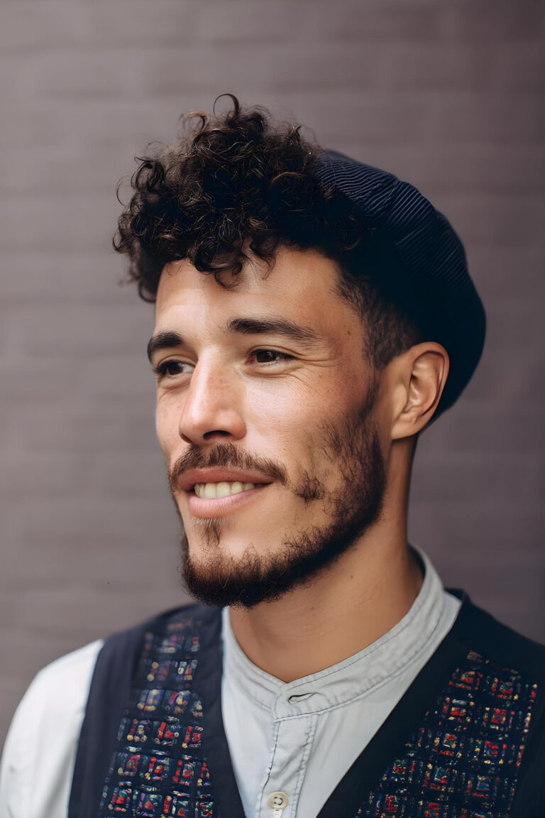 curly top faded style