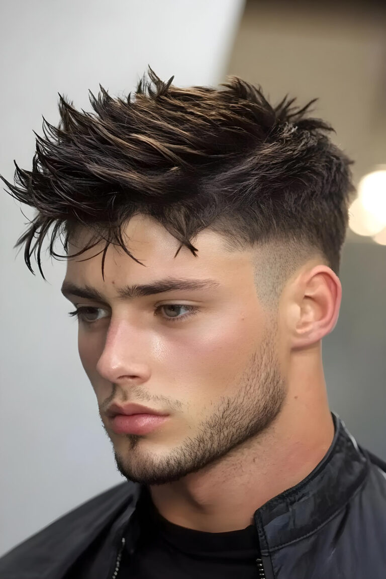 spiky fade modern look