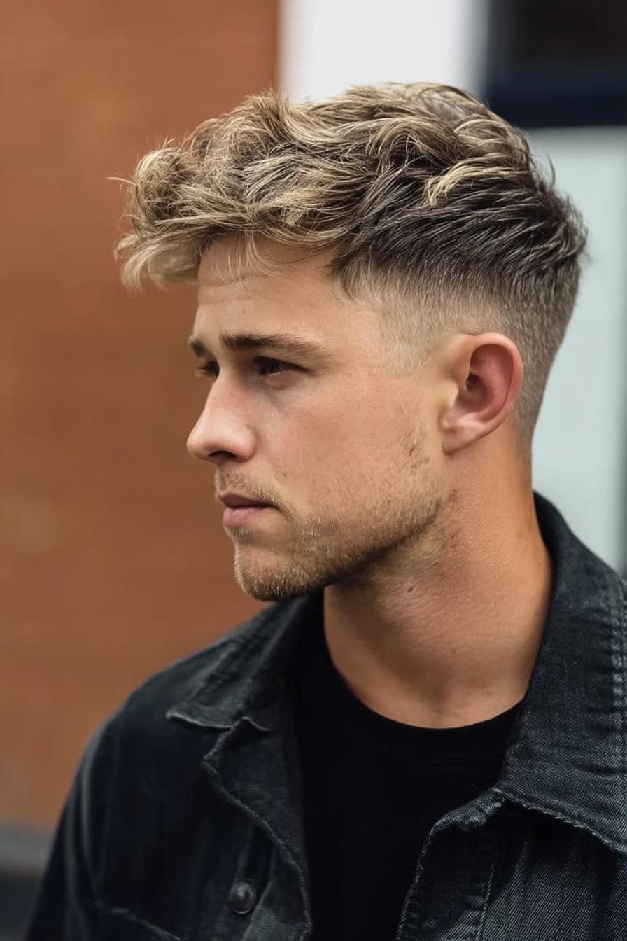 Textured Blonde Fade Style