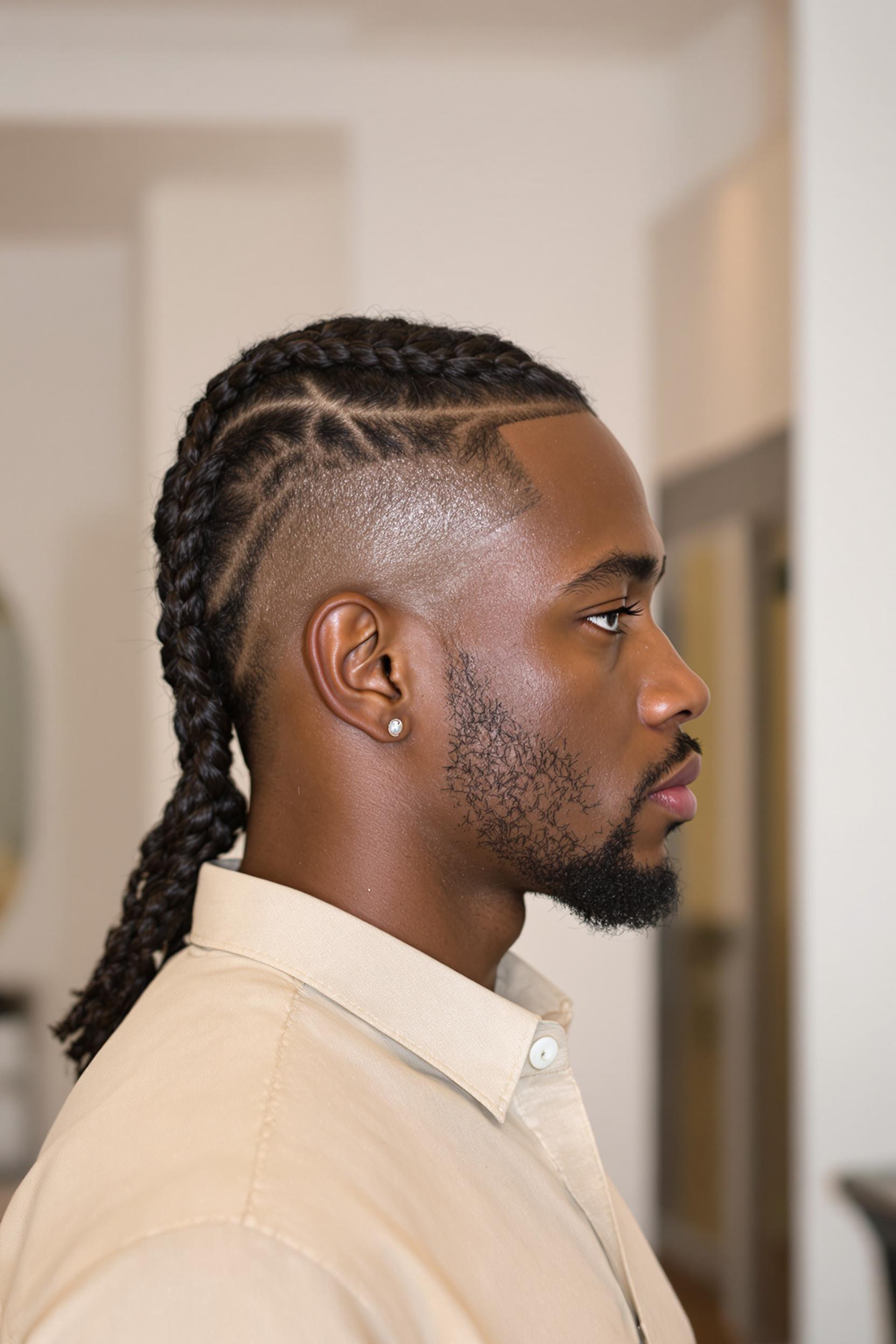 Bold Braids Sharp Fade
