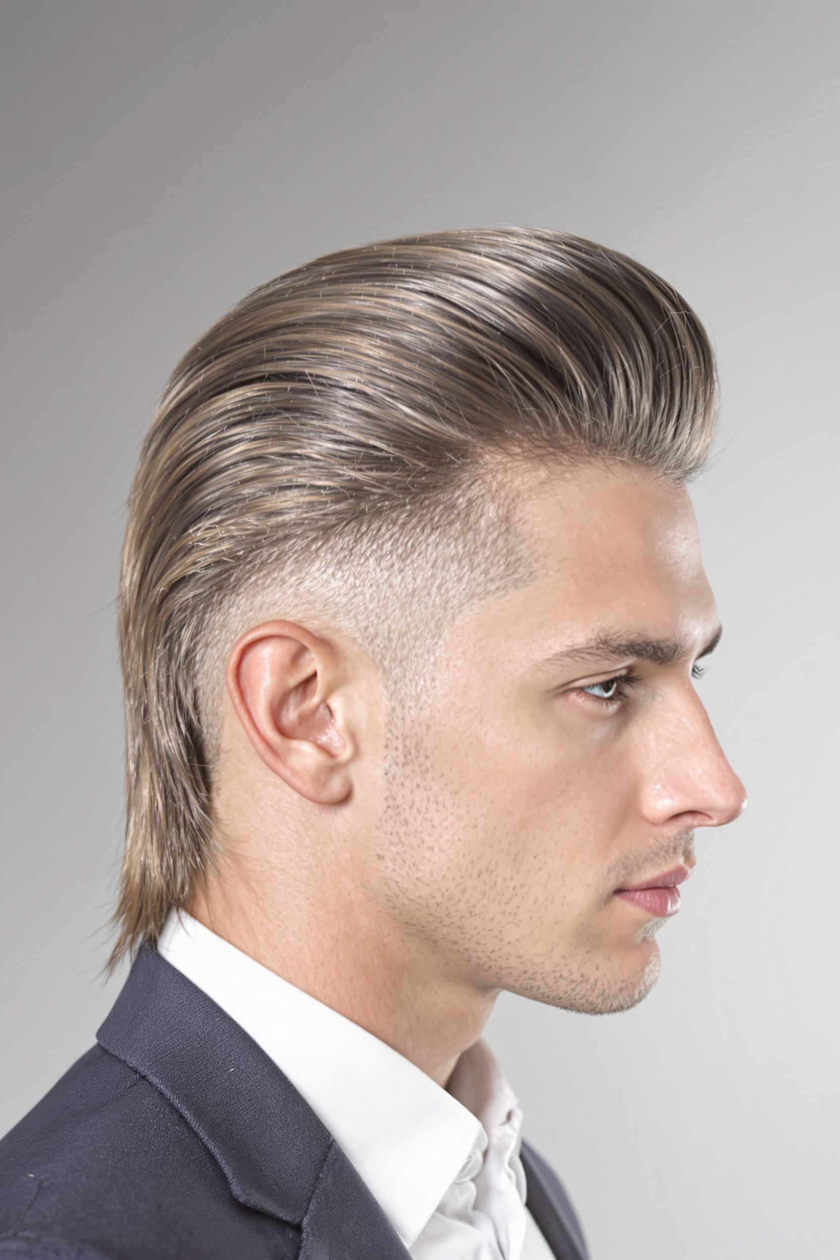 Bold Pompadour Mullet Style