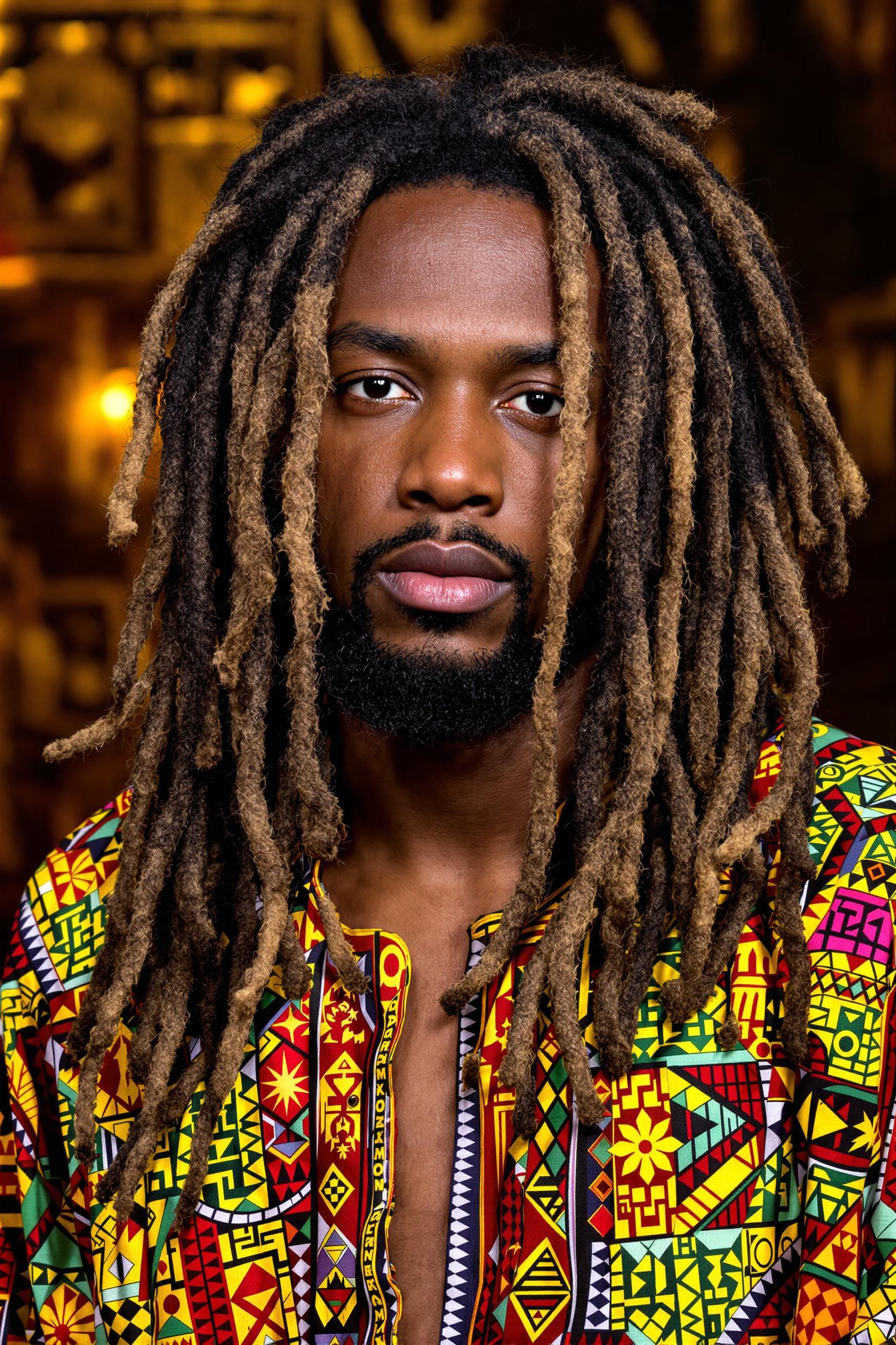 Golden Highlighted Dreadlock Style