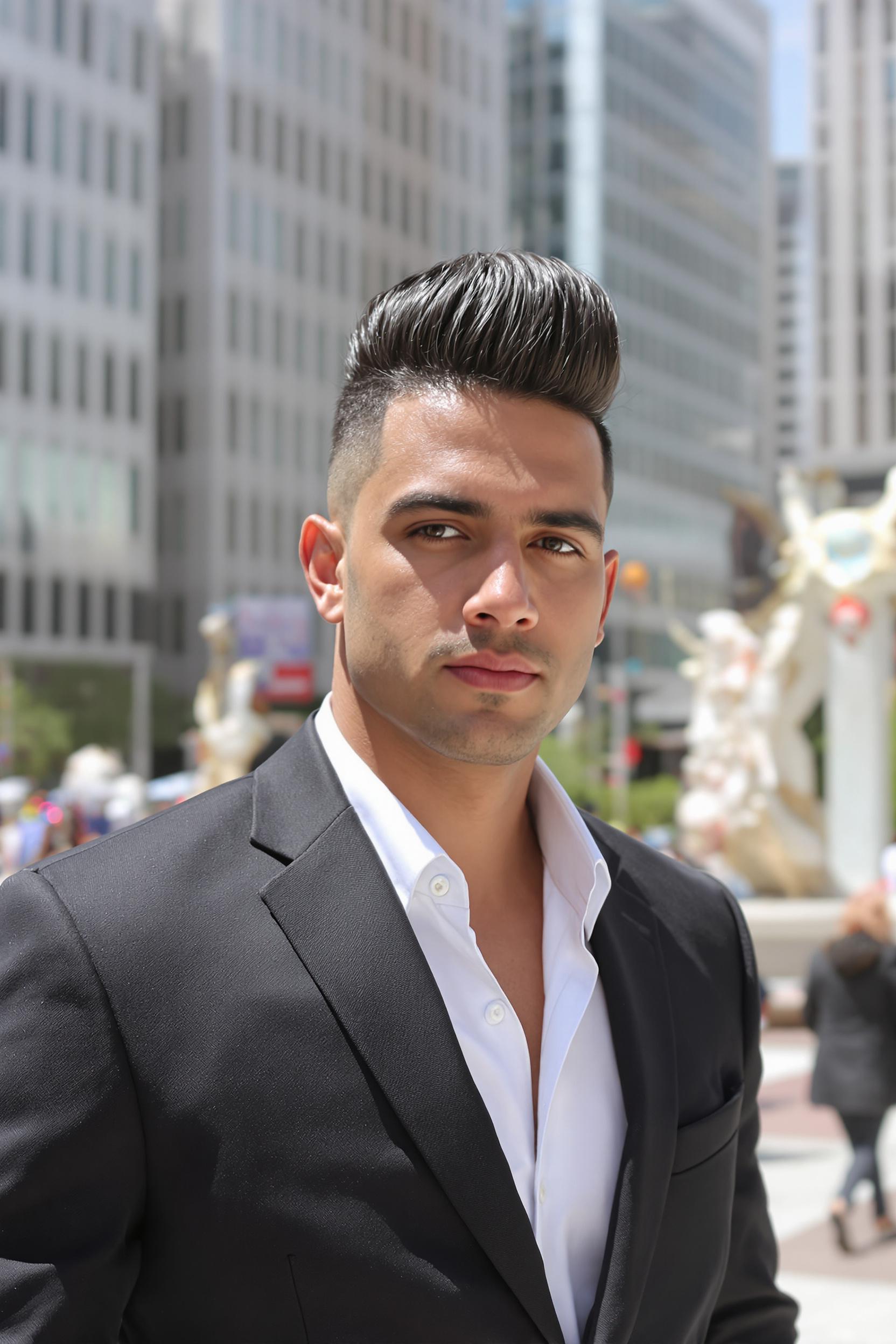 Sleek Voluminous Pompadour Style