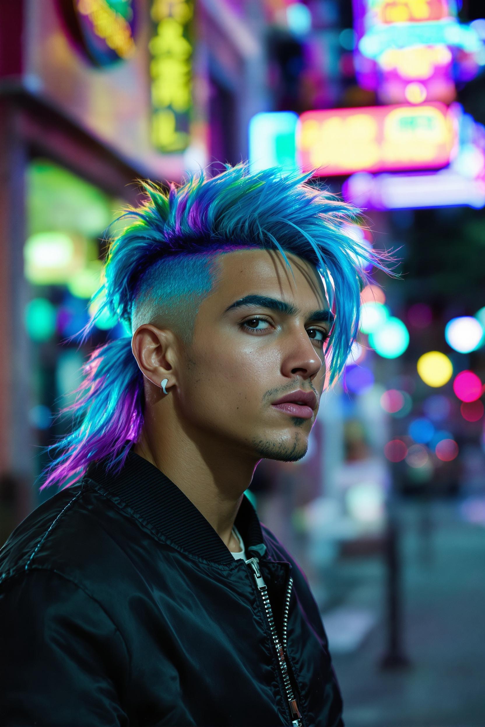 Vibrant Electric Mohawk Style