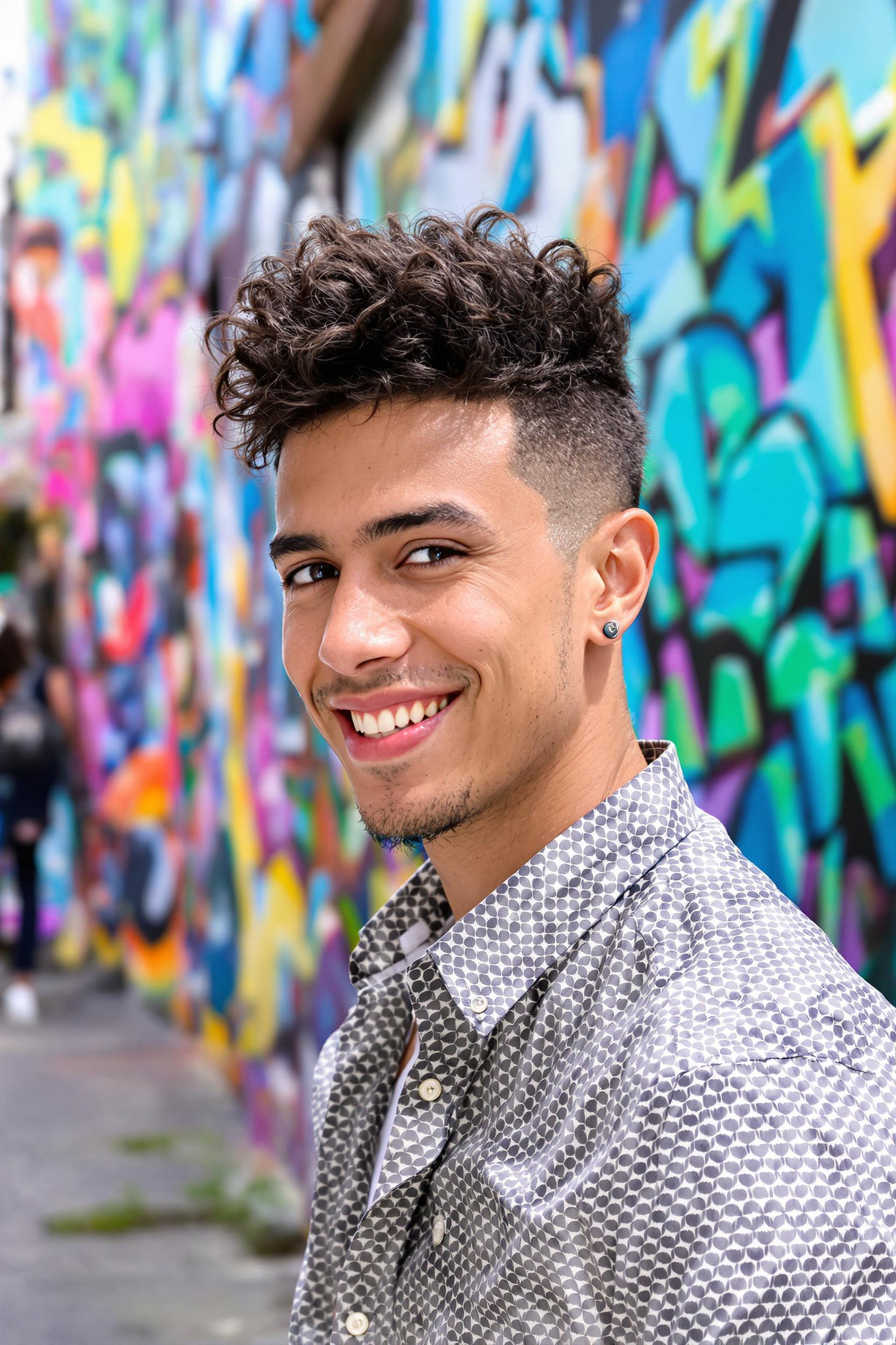 Curly Top Skin Fade