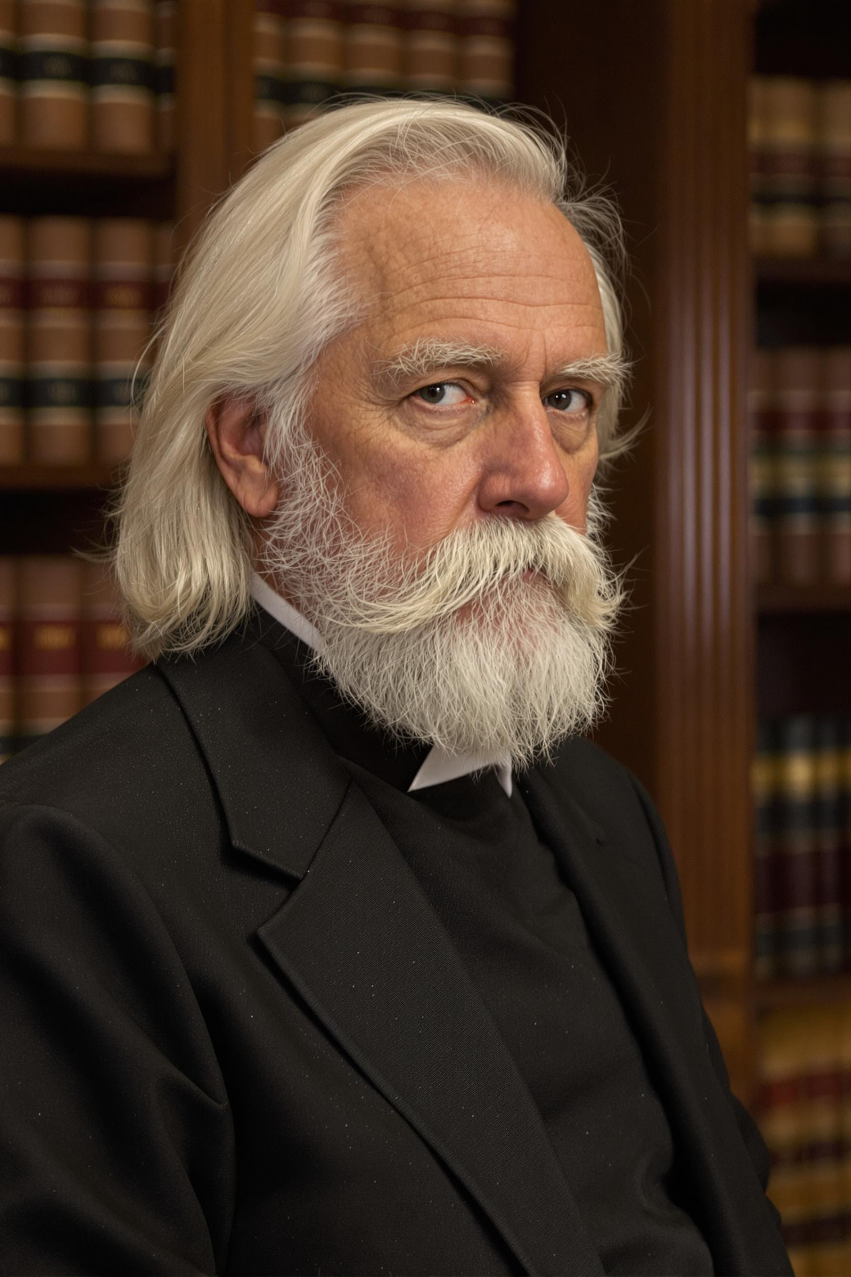 Flowing White Hair Majesty