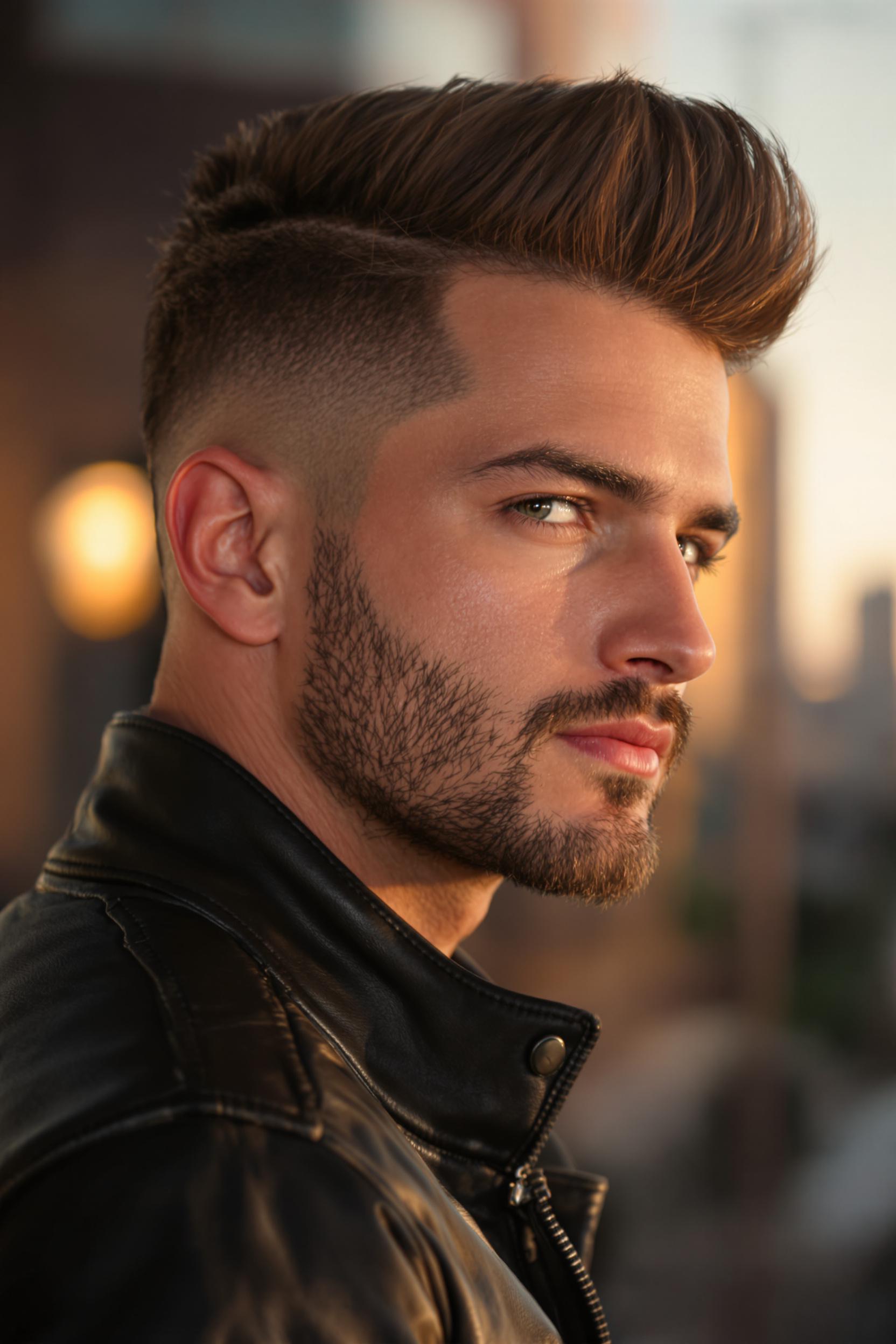 sharp fade slicked style