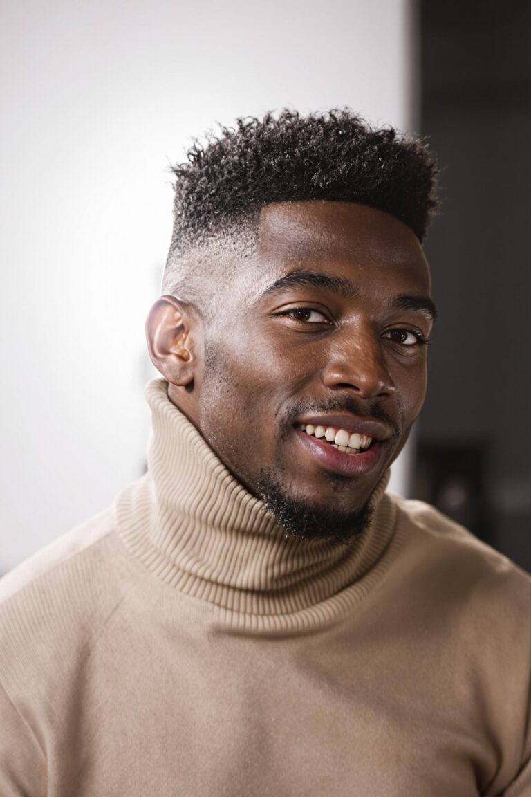 sharp fade textured top