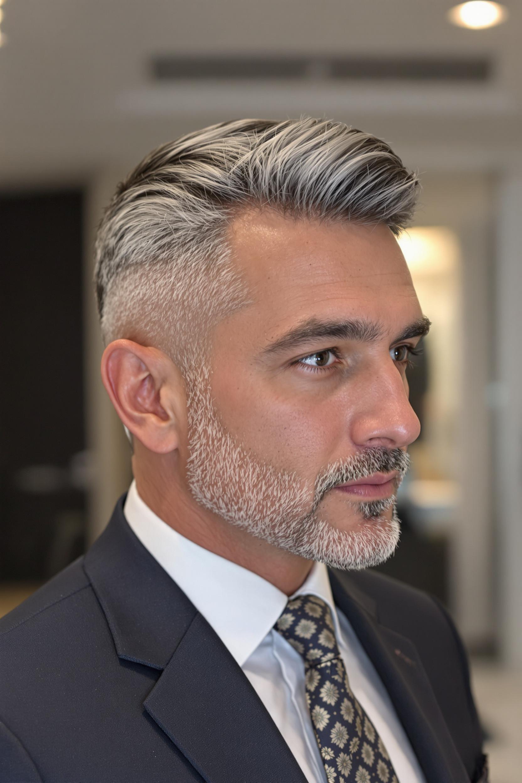 Sleek Silver Undercut Style