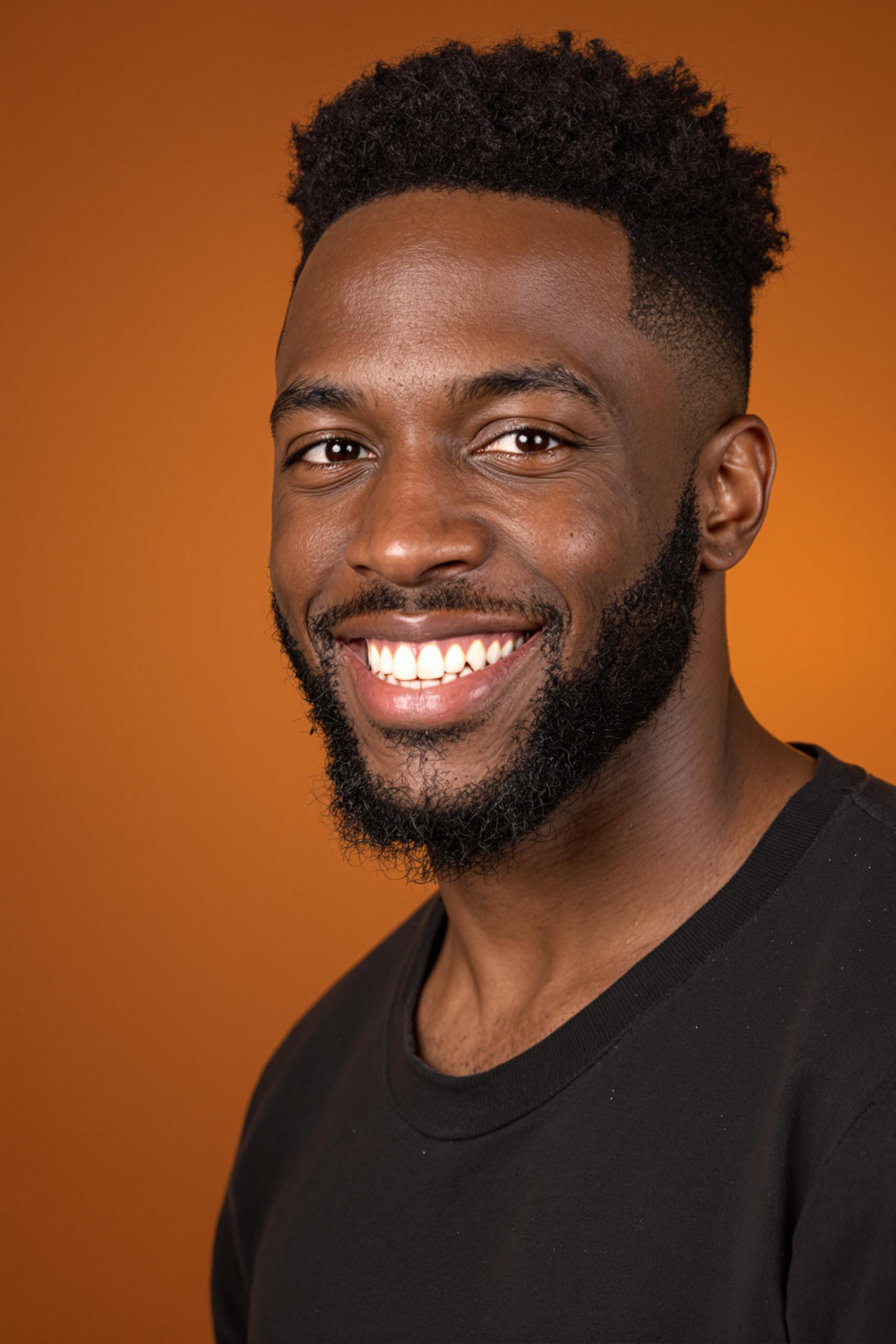 Textured Afro Sharp Fade