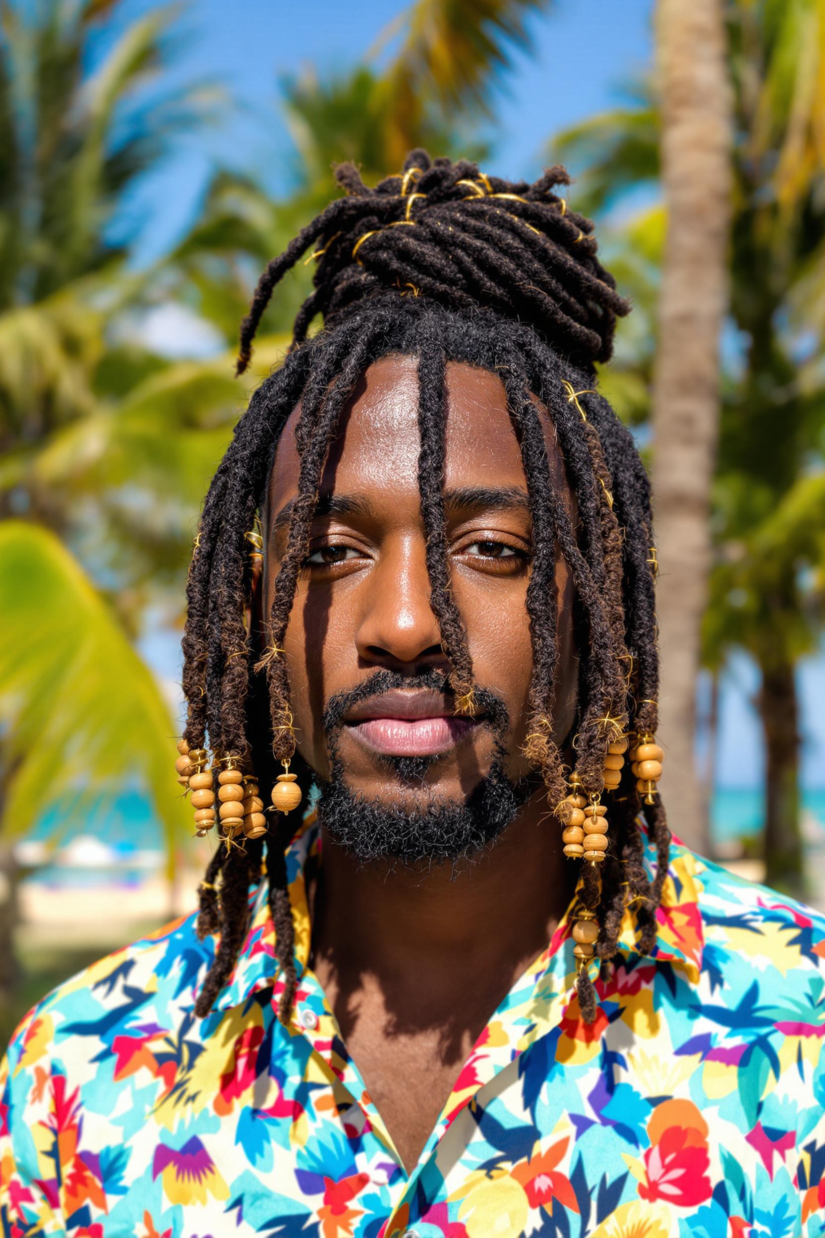 Tropical Dreadlocks Top Bun