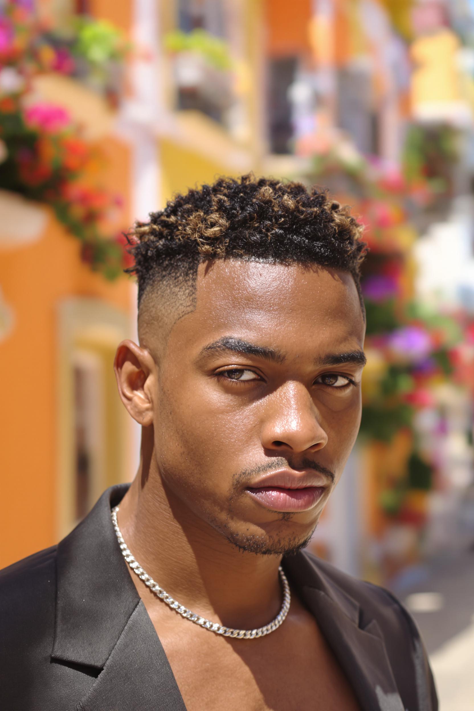 Blonde Tipped Curls Fade