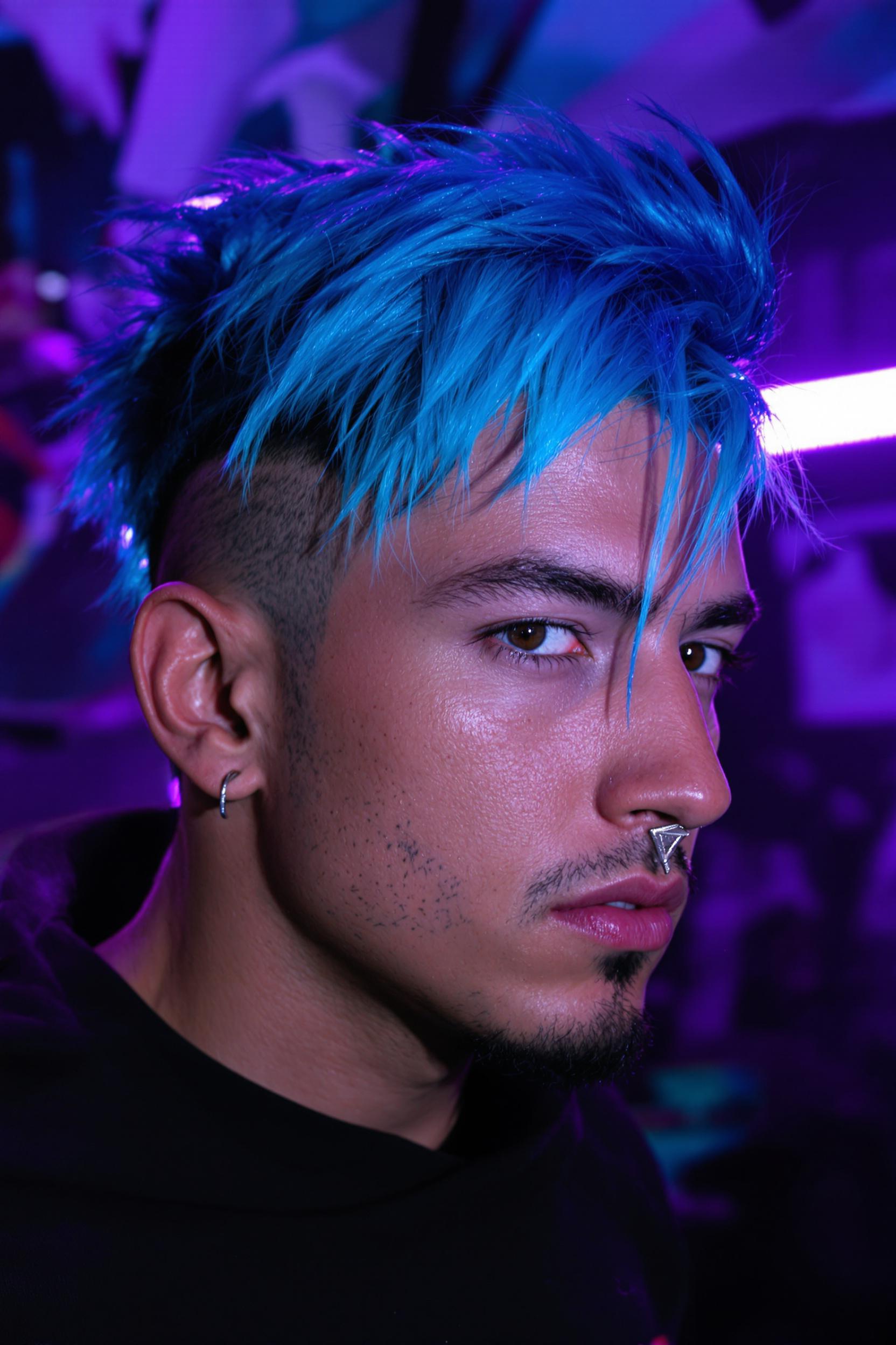 Bold Blue Spiked Style