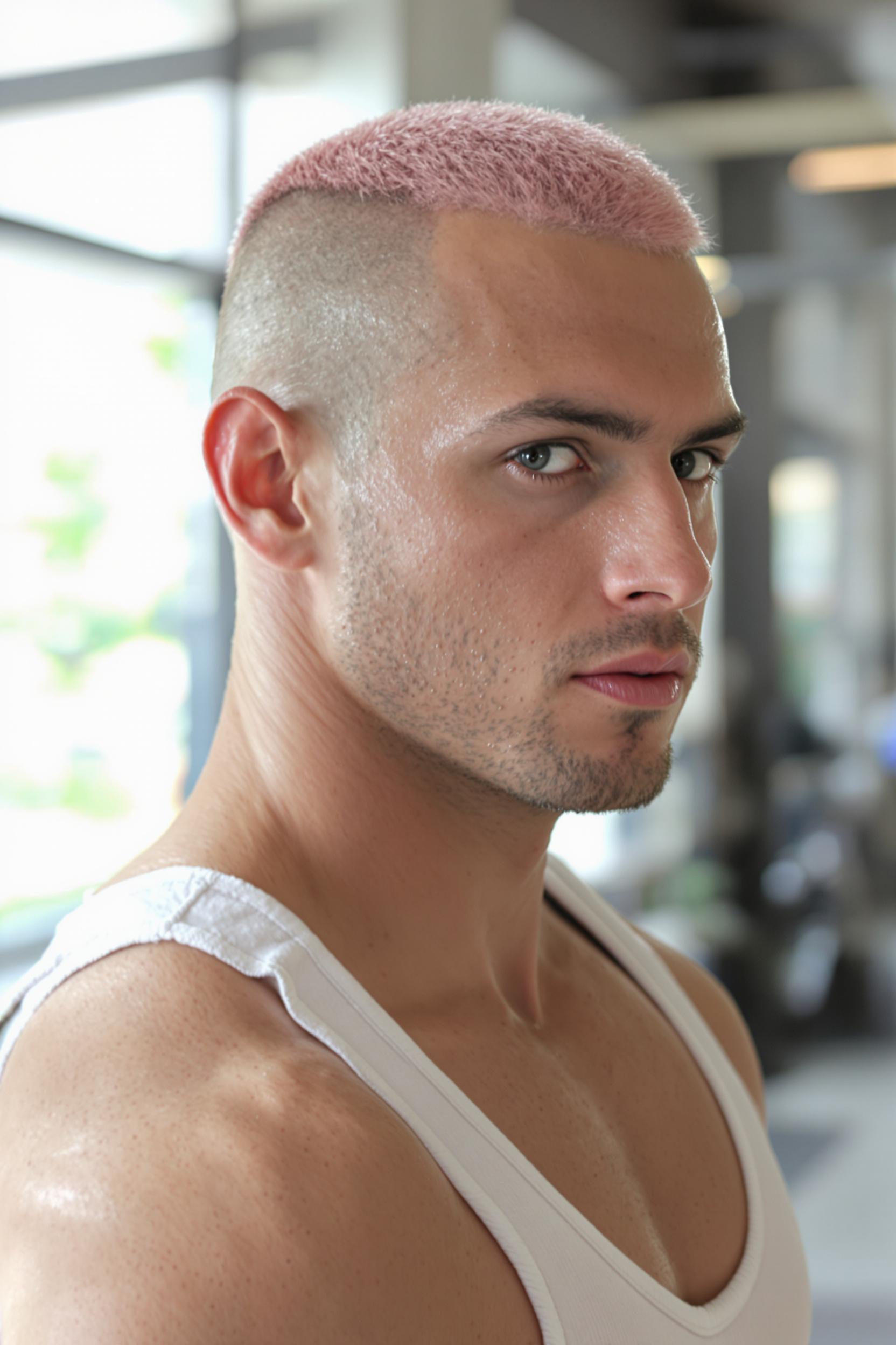 Bold Pink Buzz Cut
