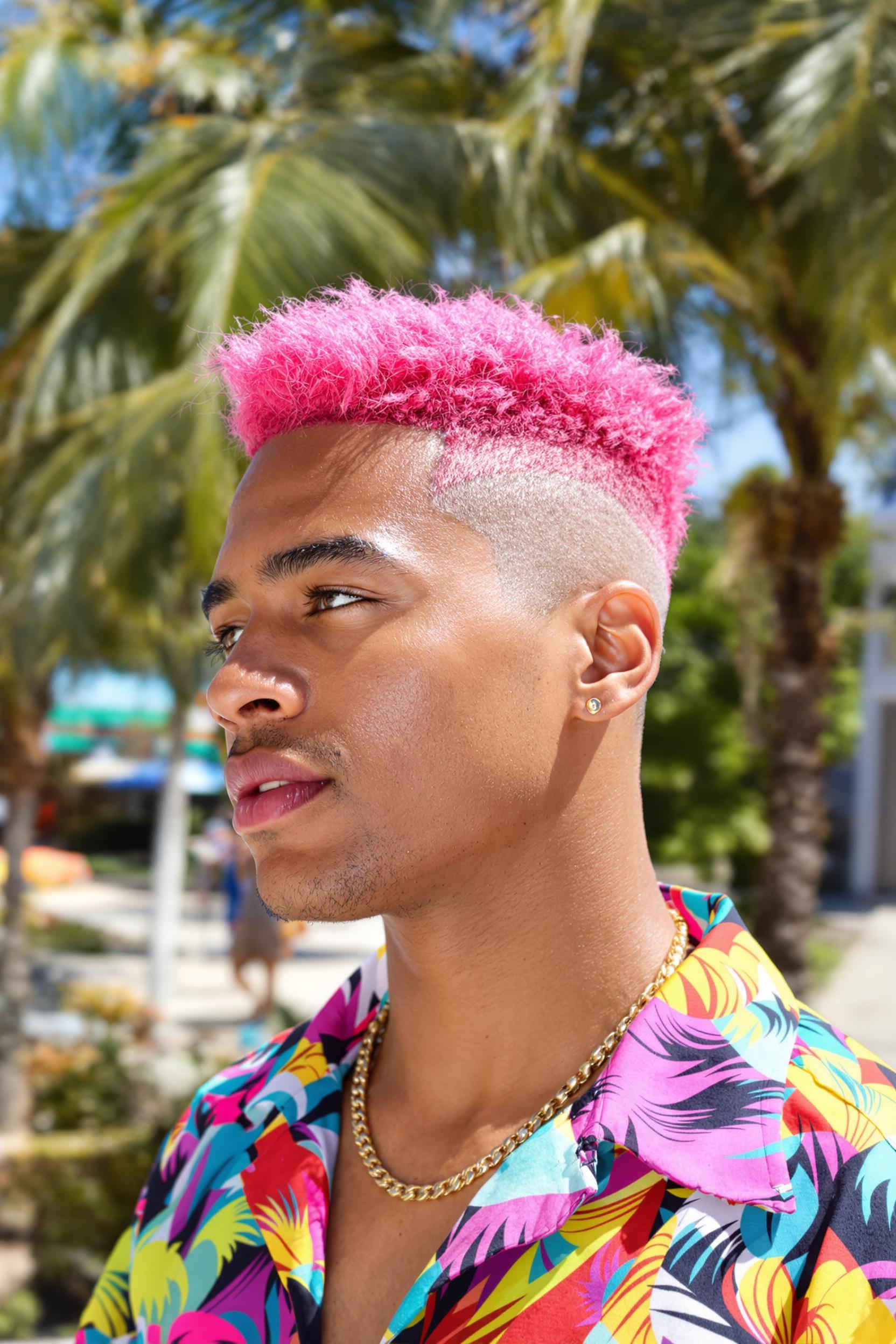 Bold Pink Curls Fade