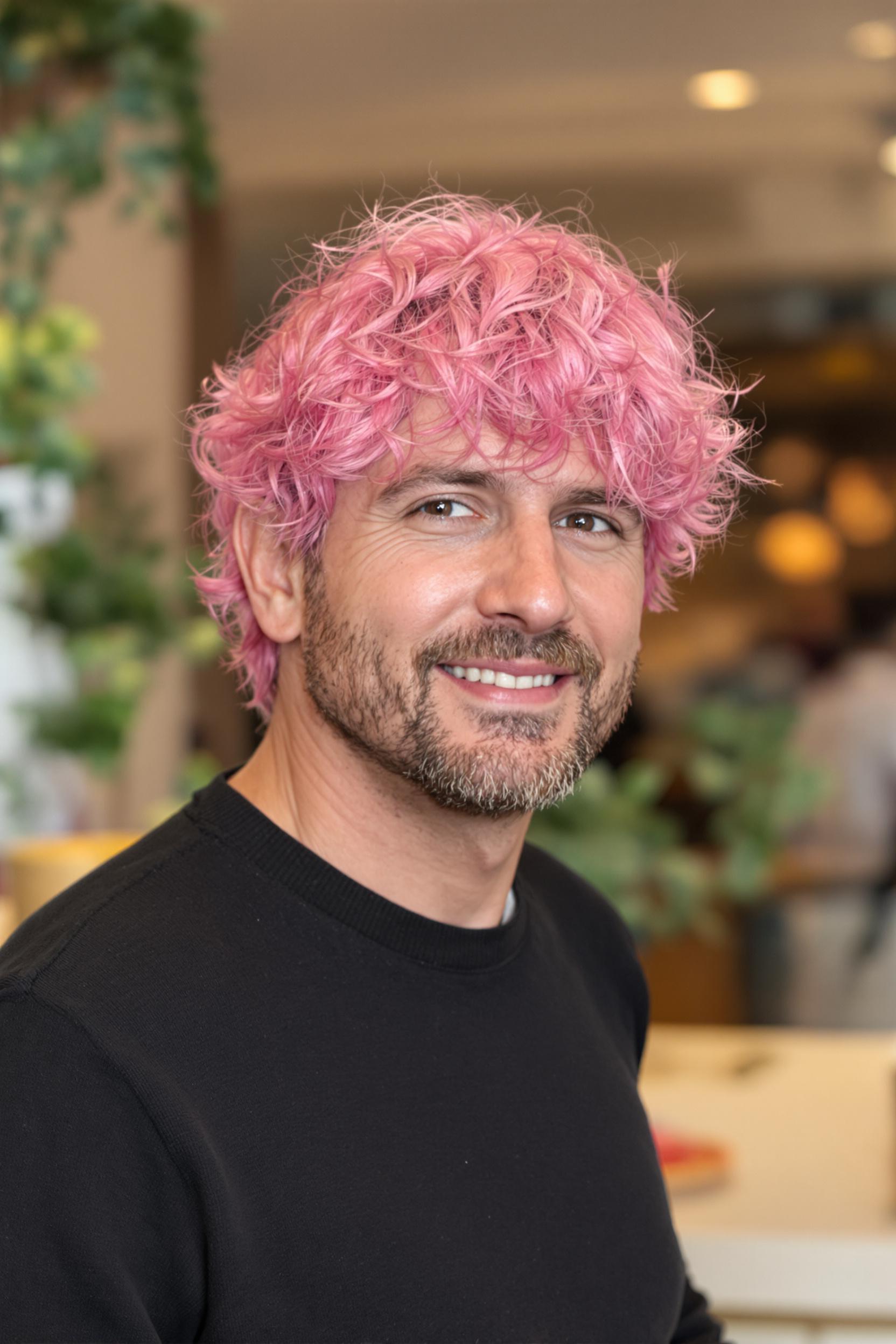 Bold Pink Curly Vibes