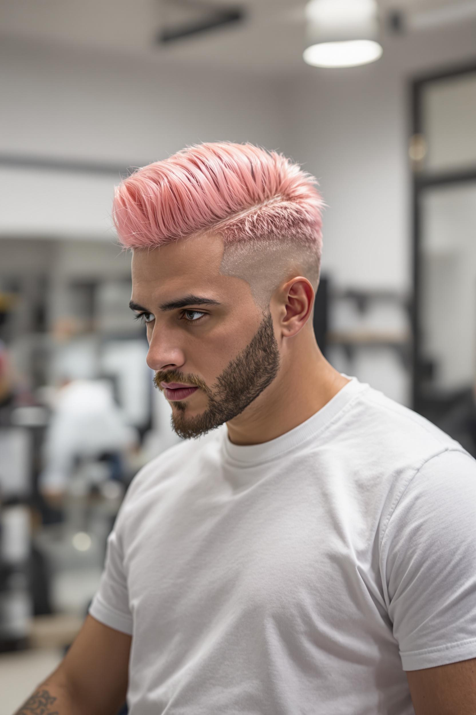 Bold Pink Quiff Style