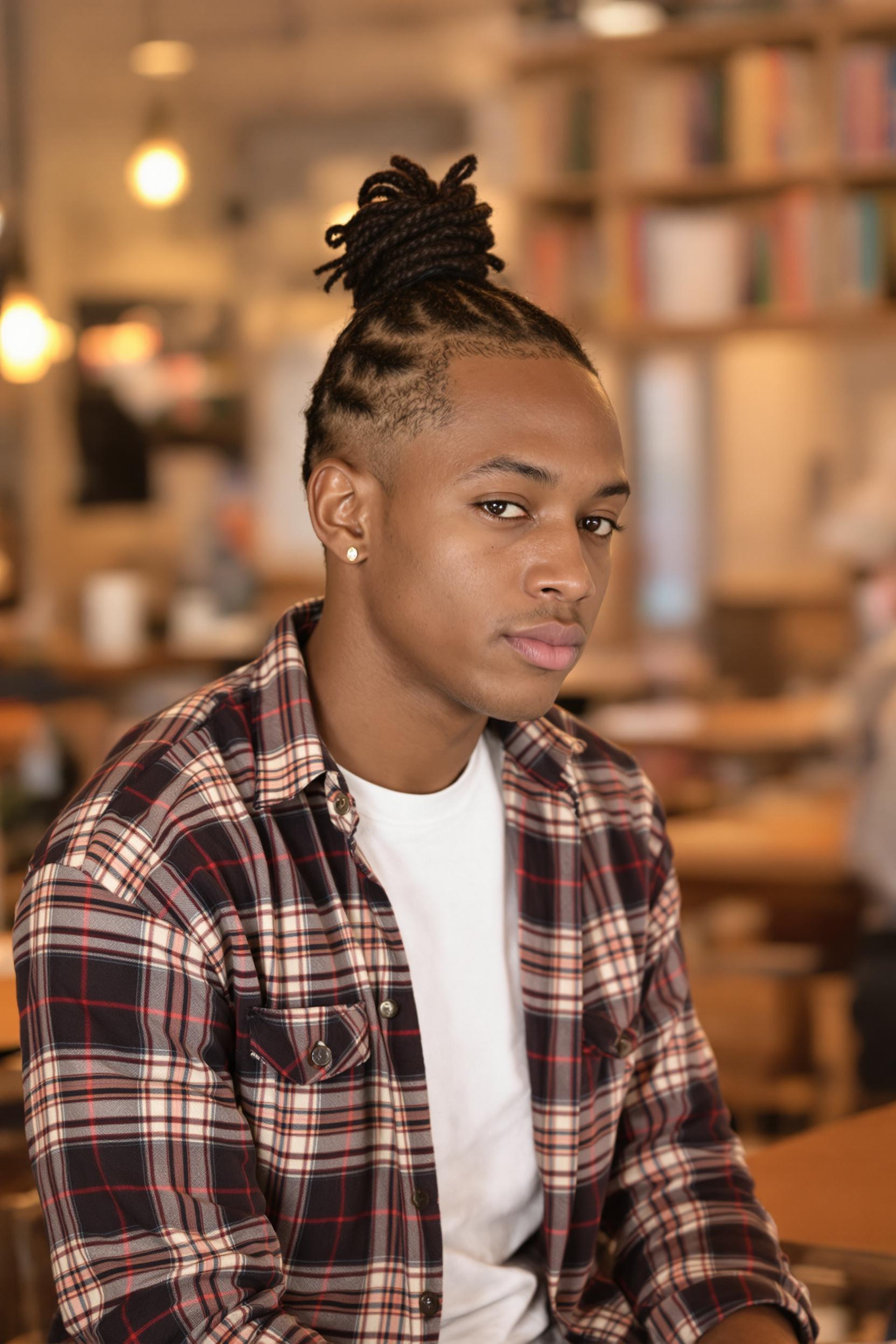 Braided Cornrows Top Knot
