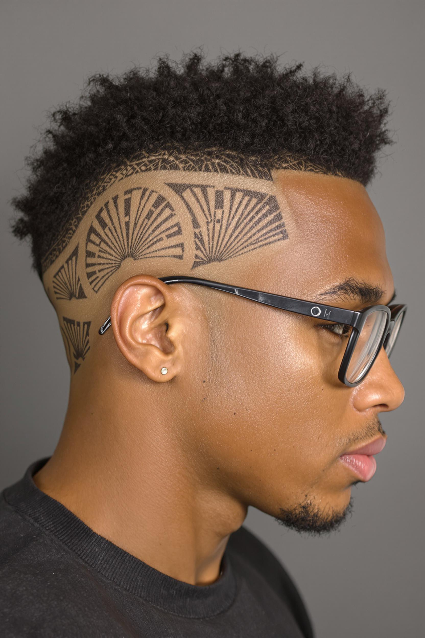 Edgy Geometric Hair Art