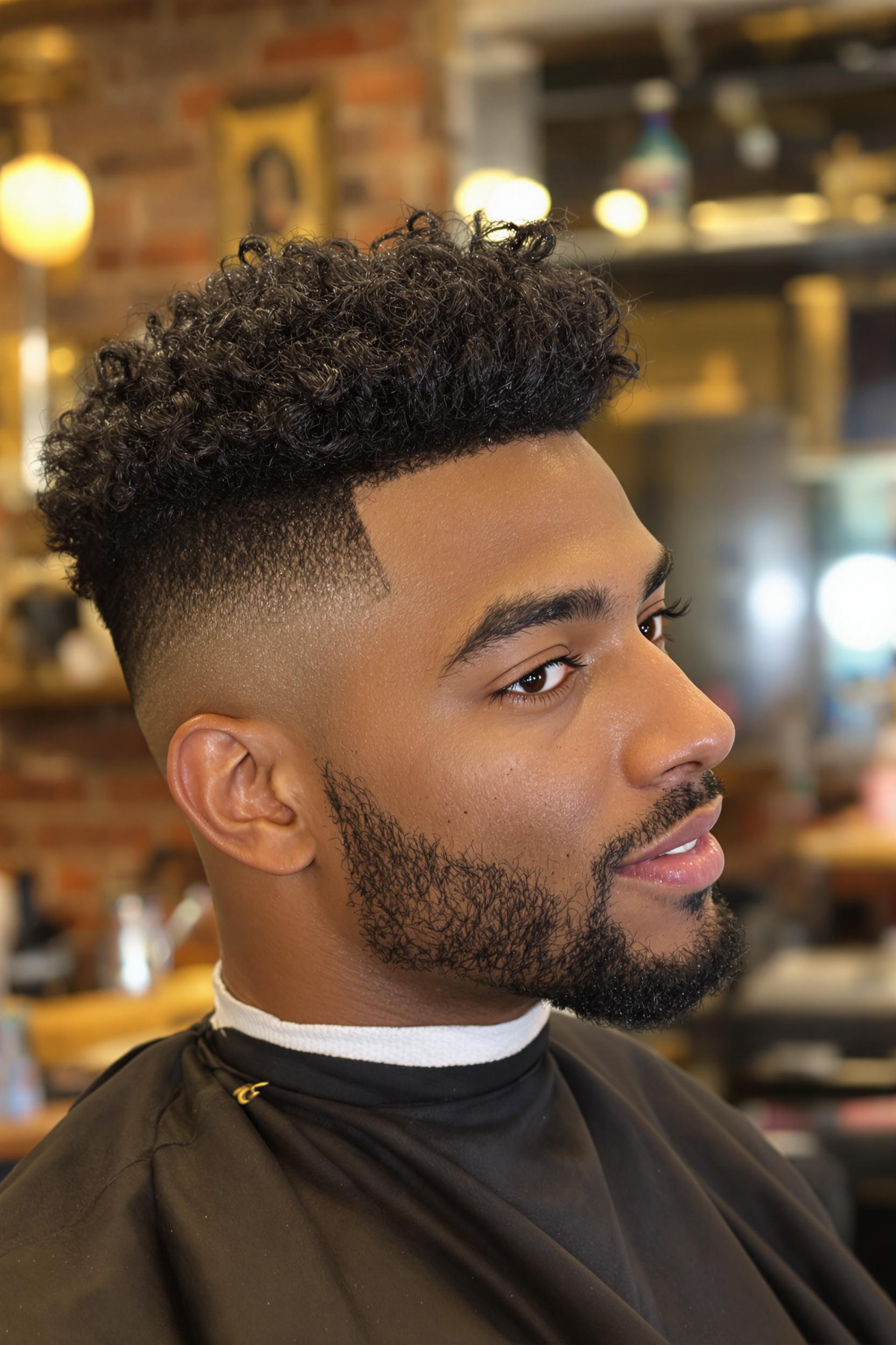 Sharp Fade Curly Crown