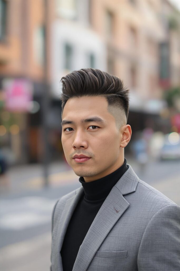 undercut brushed up style