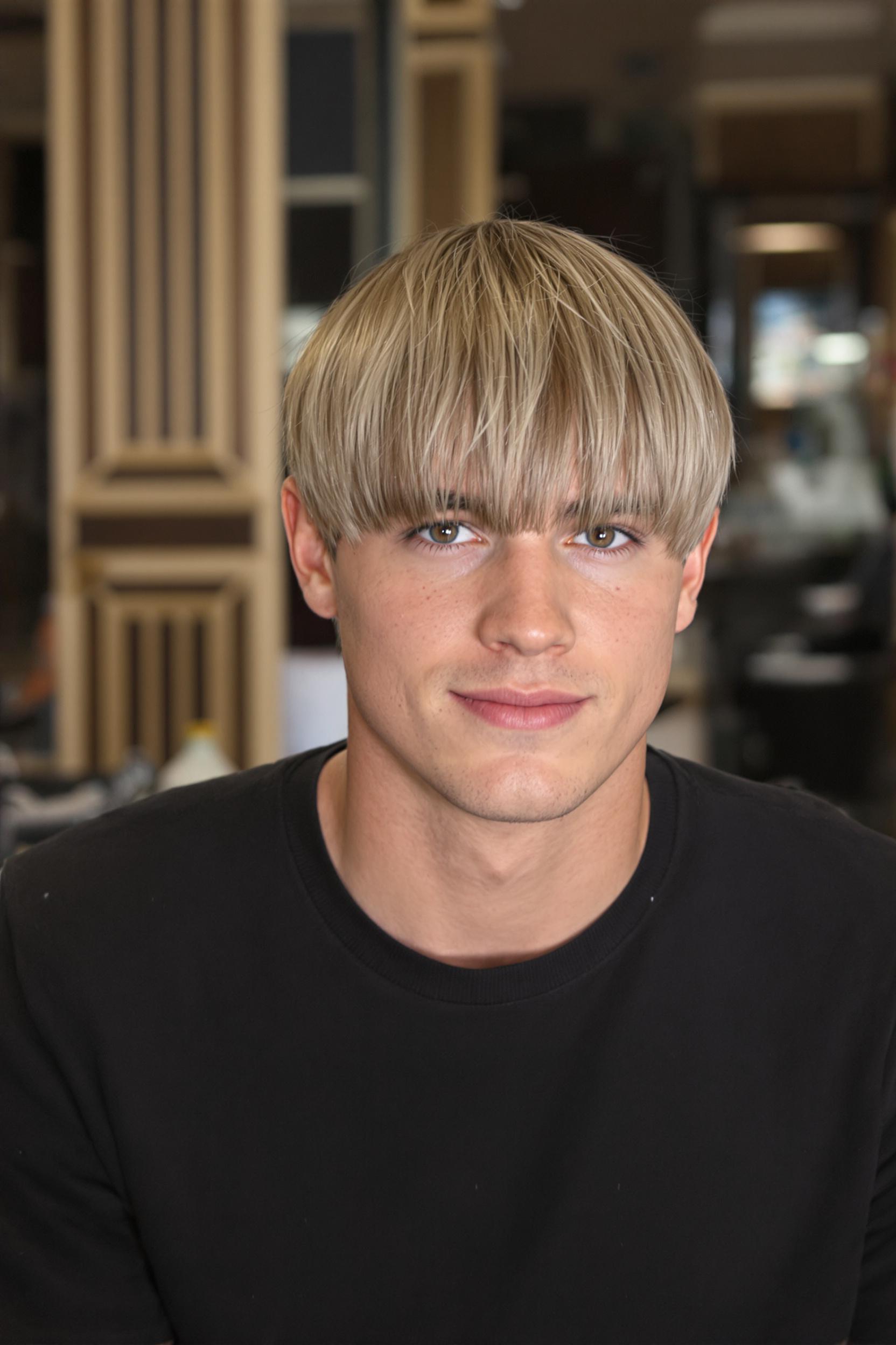 Blond Bowl Cut Style