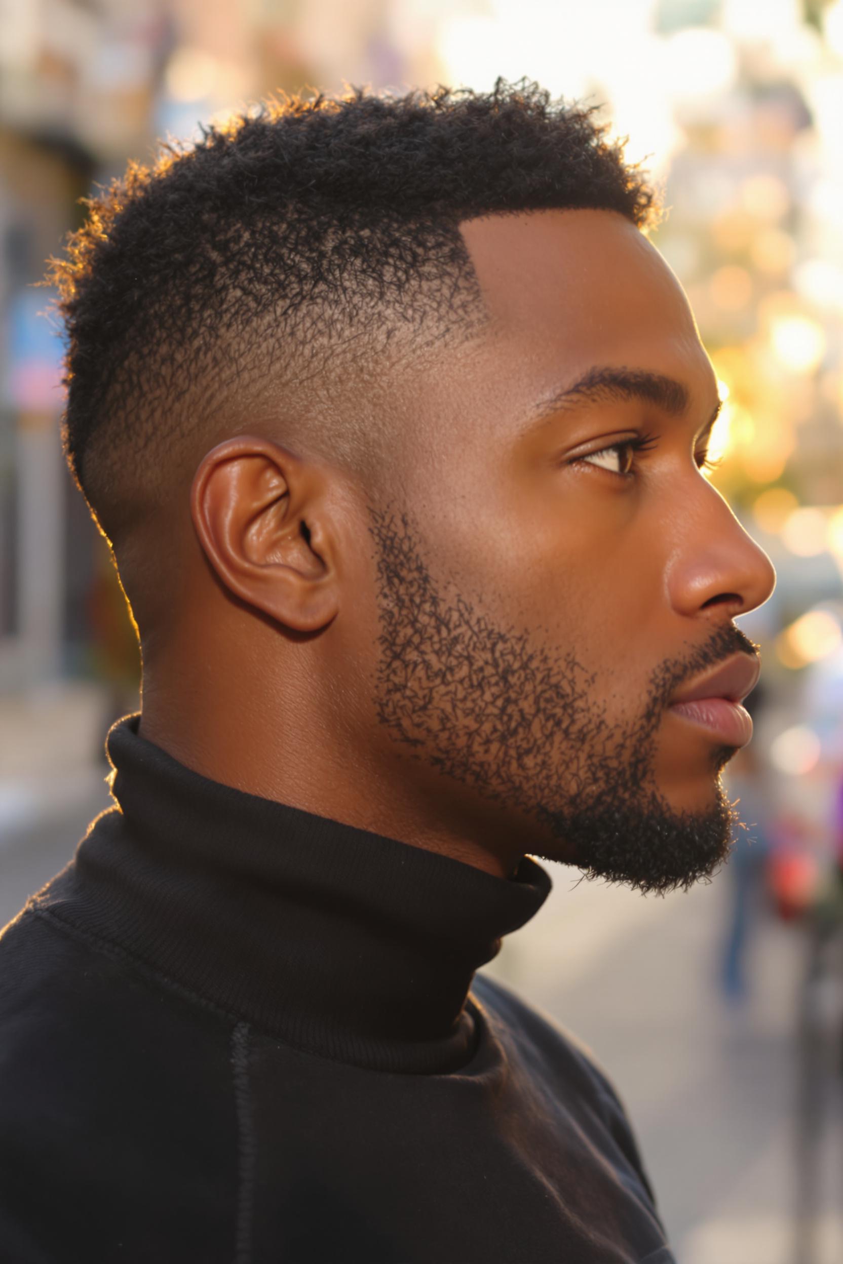 sharp fade textured curls