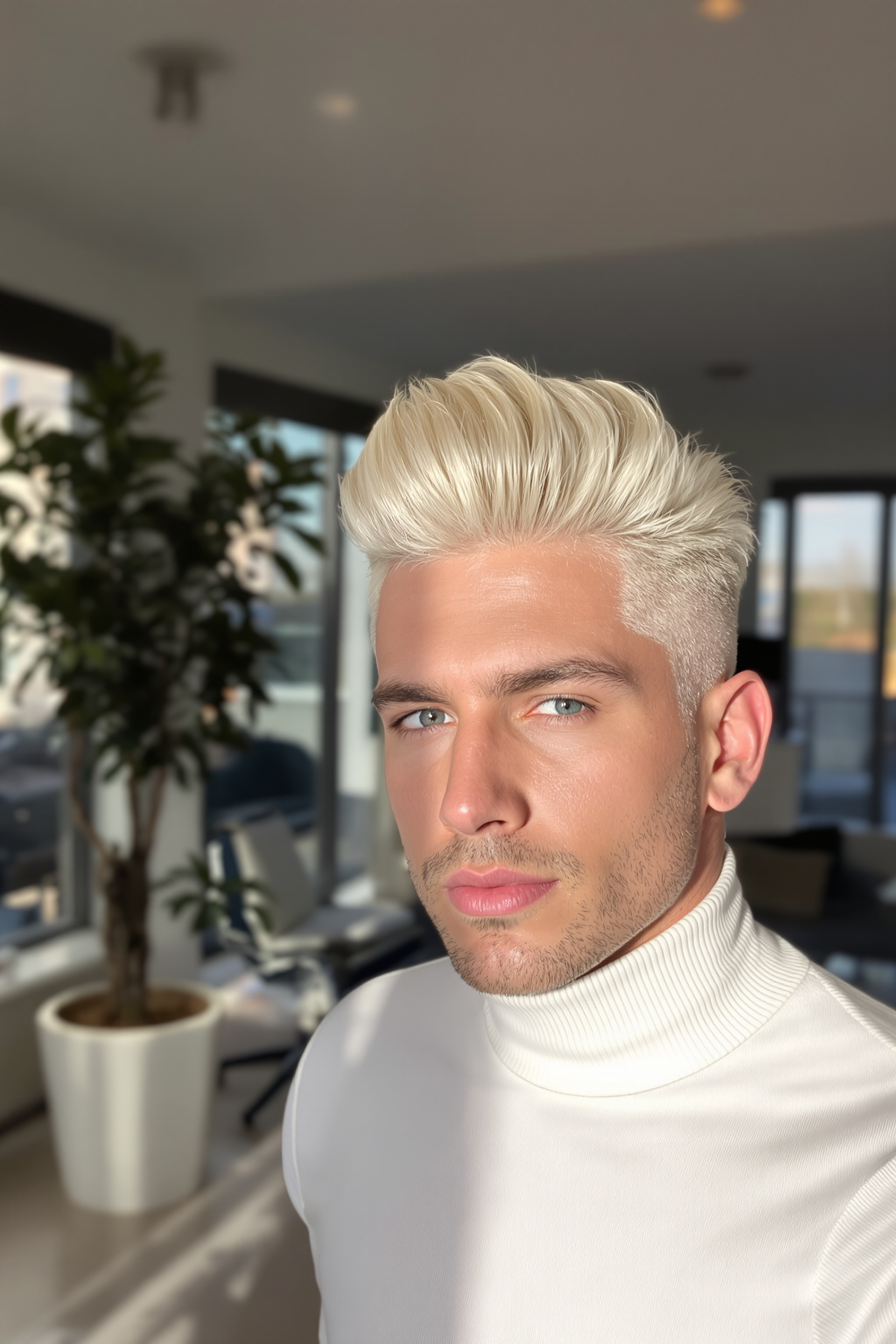 Platinum Blonde Quiff Flair