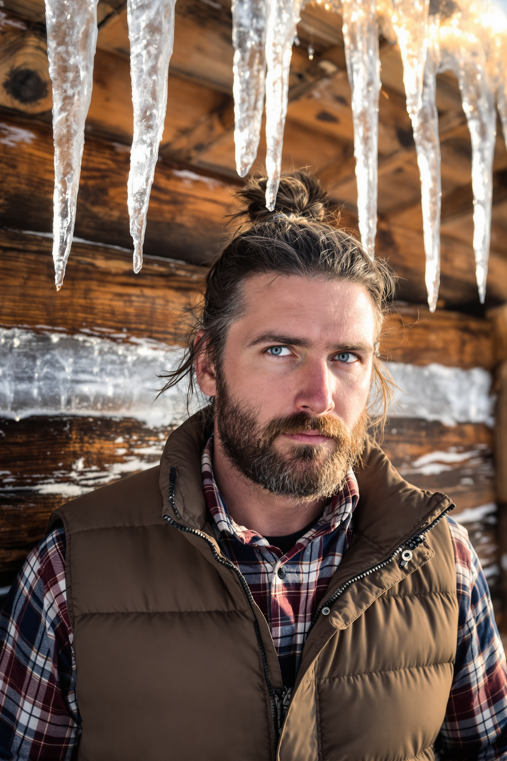 Rugged Man Bun Style